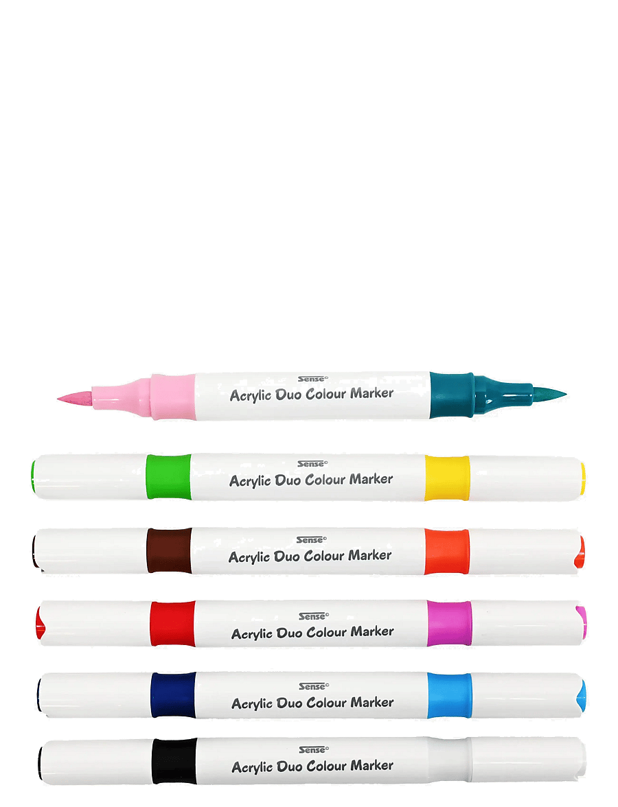 Sense - AKRYLPENNOR DUBBLA FÄRGER 6-P - bleistifte - red - 1