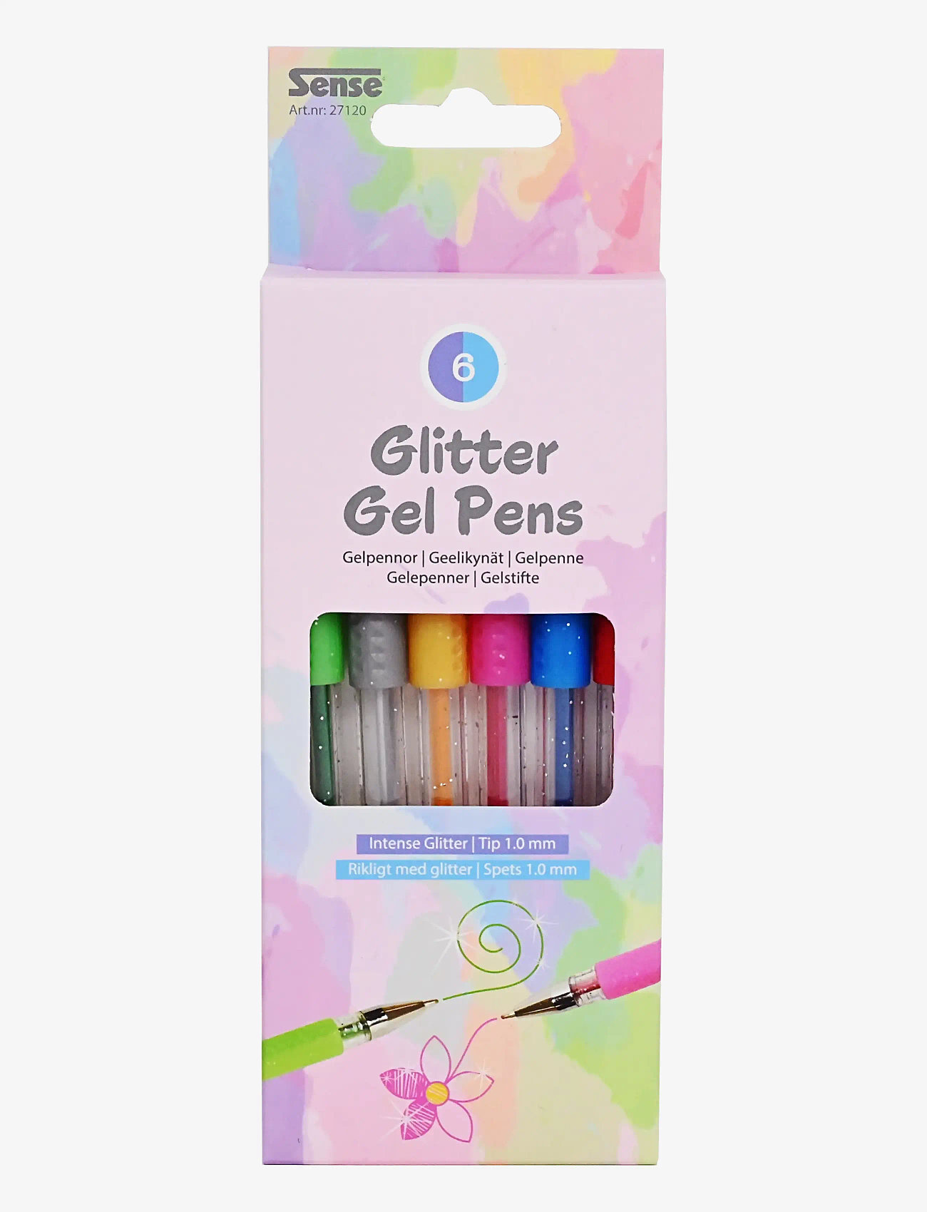 Sense - GLITTER GELPENNOR 6-P - bleistifte - red - 0