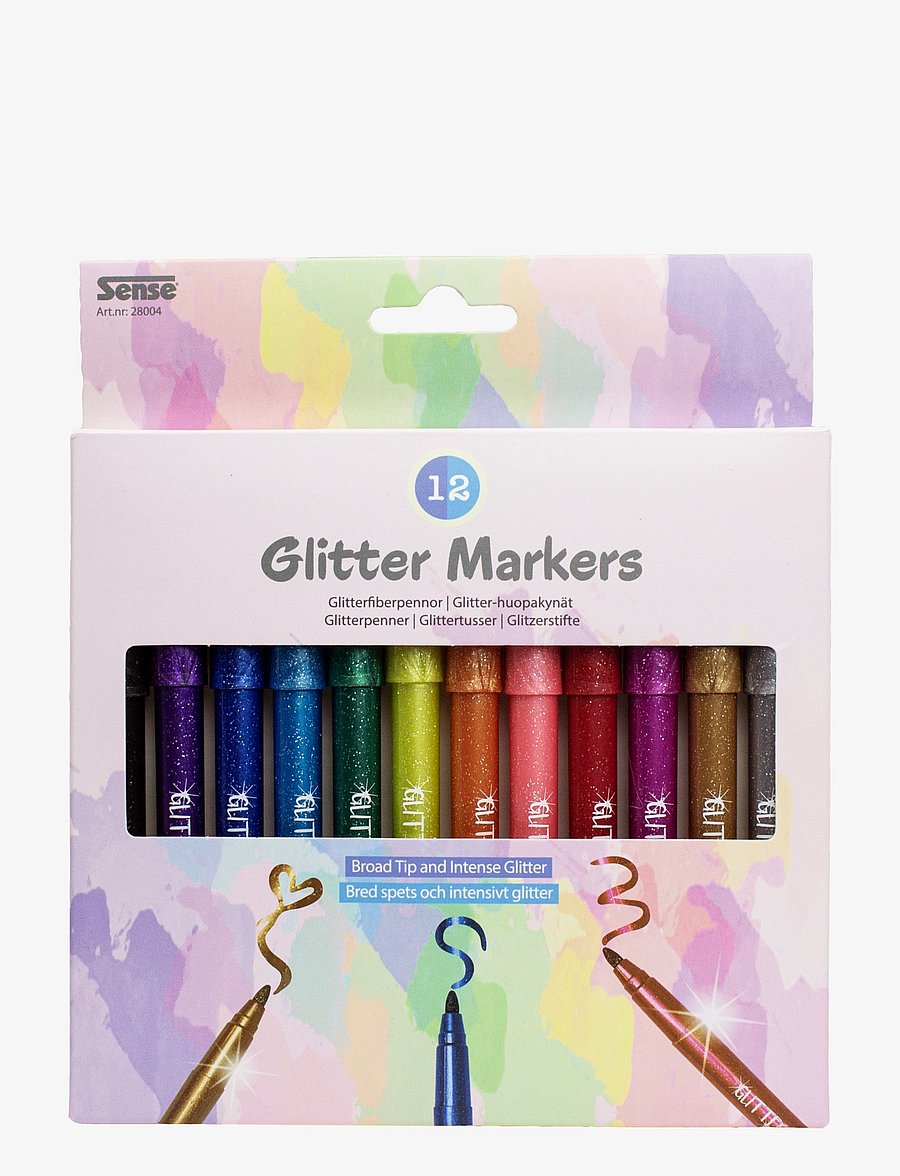 Sense - GLITTER FIBERPENNOR 12-P - crayons - red - 0