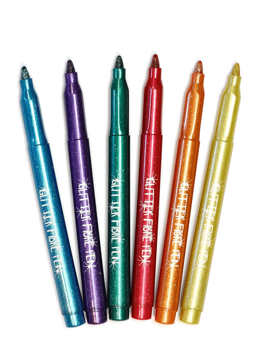 Sense - GLITTER FIBERPENNOR 6-P - blyanter - red - 1
