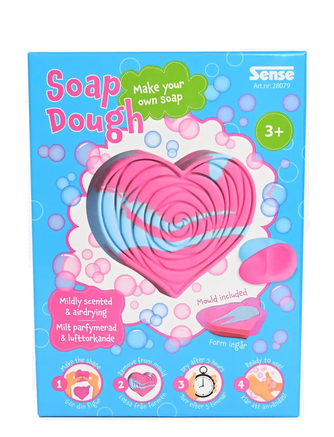 Sense Tvållera Hjärta, One Size, Craft, Rosa - Play Dough, Kinder