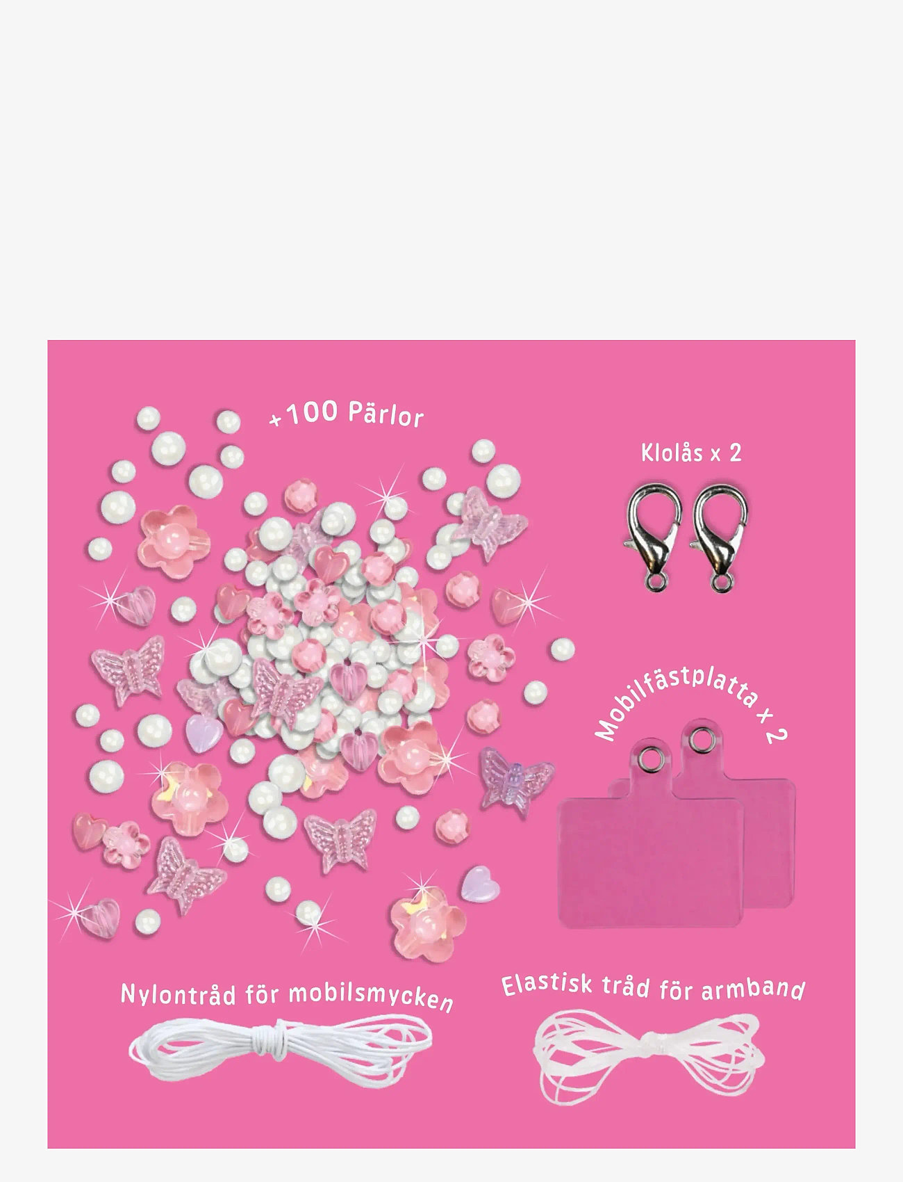 Sense - PÄRLSET MOBILSMYCKE & ARMBAND ROSA - bijoux & accessoires - red - 1