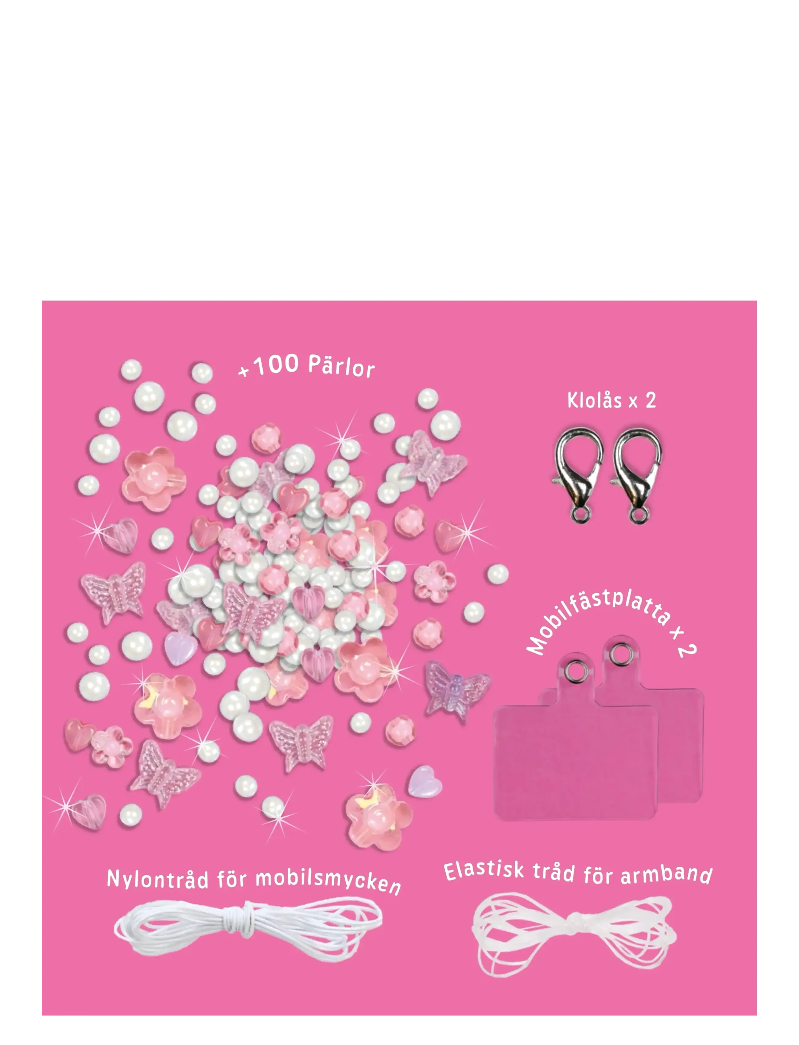 Sense - PÄRLSET MOBILSMYCKE & ARMBAND ROSA - smykker & accessories - red - 1
