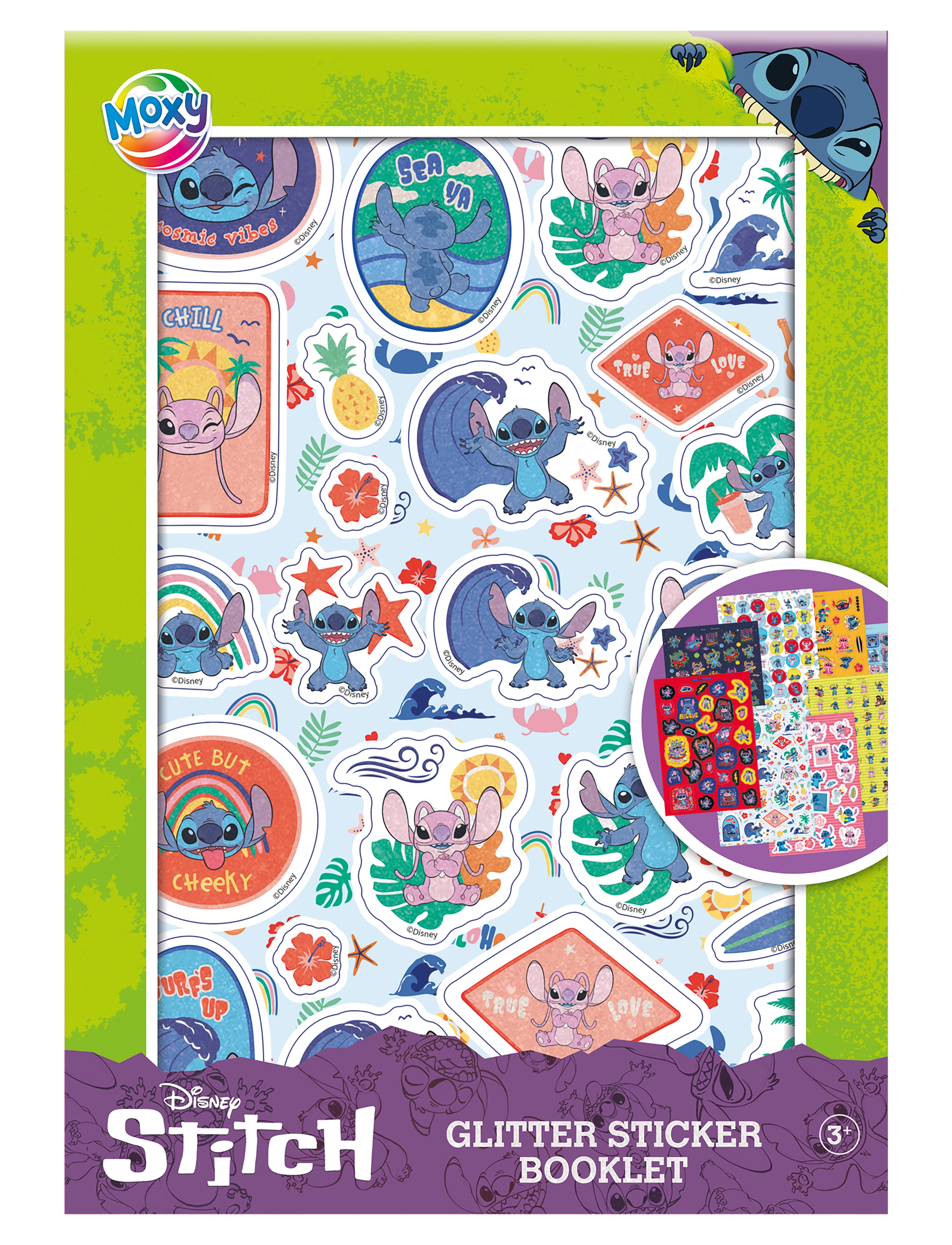 SENSE Stitch Glitter Sticker Book A5 Patterned - One Size - Kinder