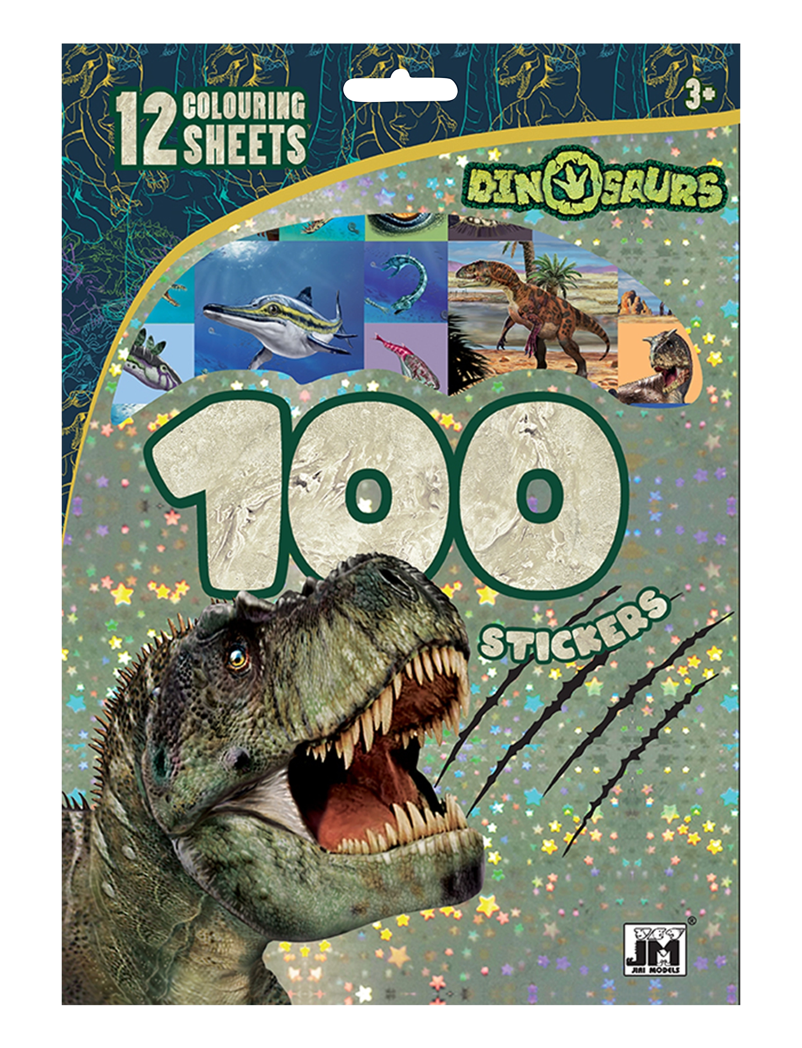Sense DINO 100 STICKERS HOLOGRAM - Julegave - RED / multi