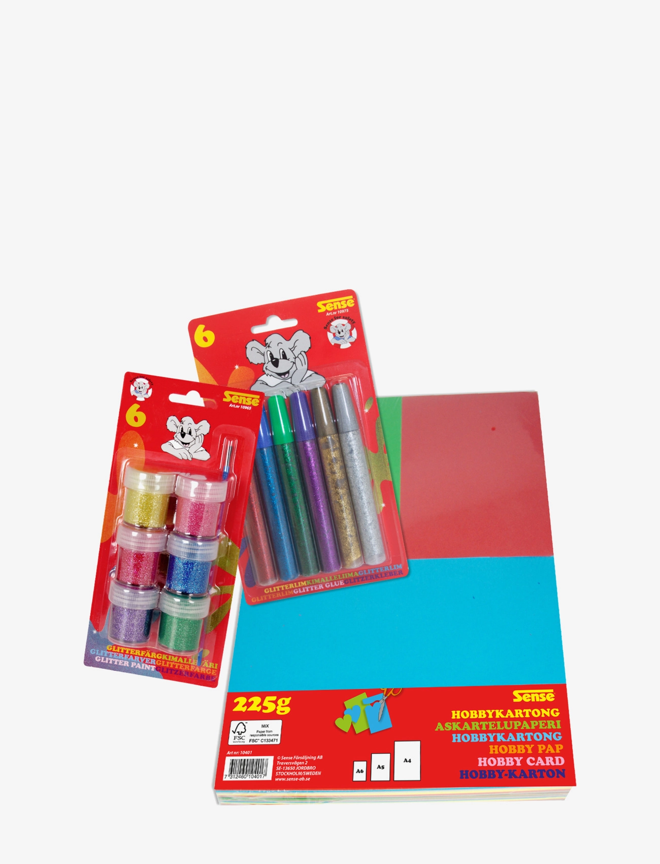 Sense Kartong Och Glitter, One Size, Multi/patterned, Tegning > Farveblyanter, Børn