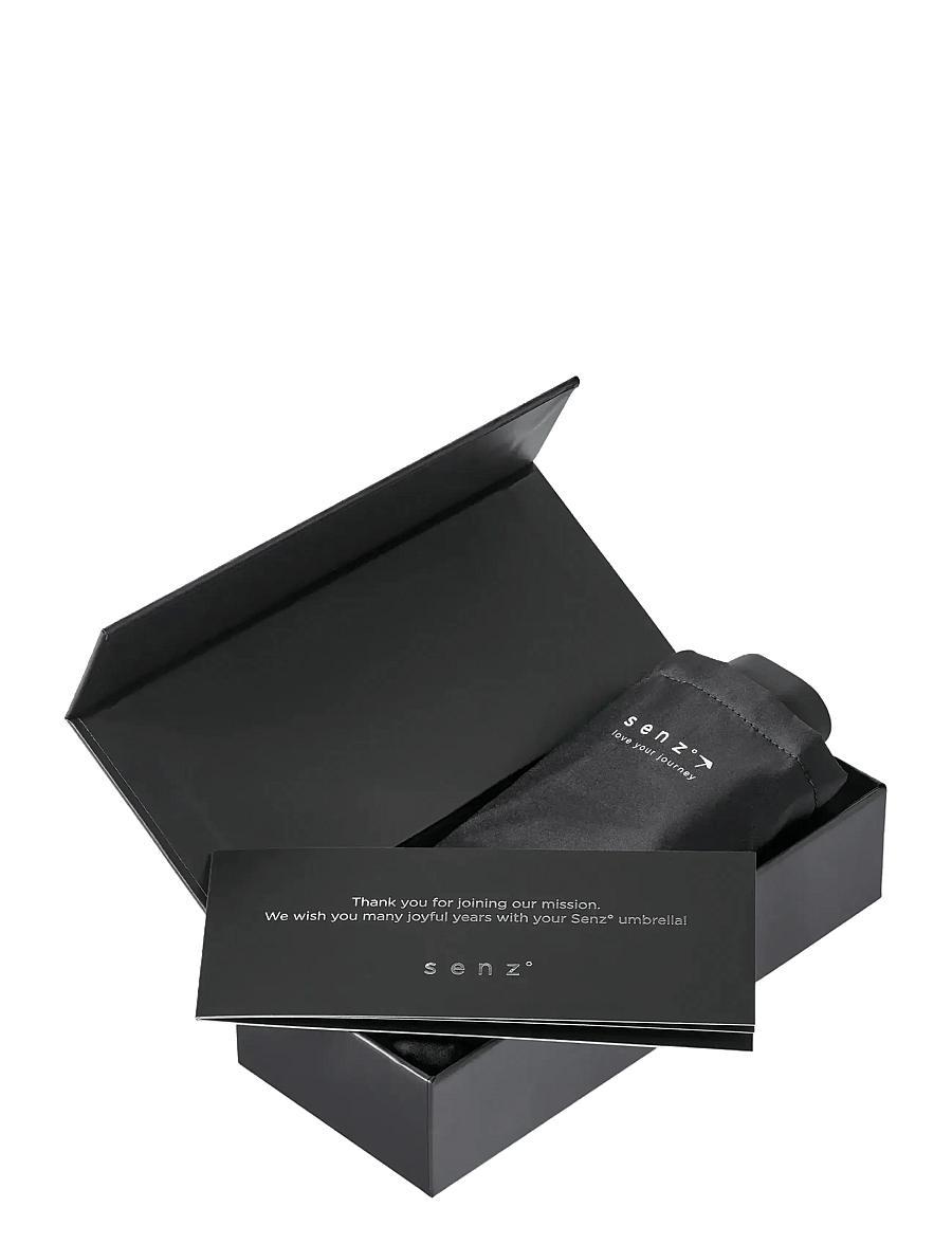 Senz - Micro Foldable Storm Umbrella - hverdags stil - pure black - 3