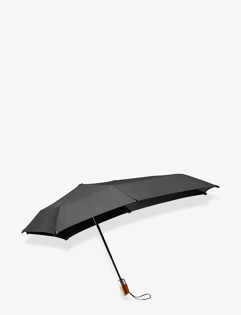 Senz - Senz ° mini automatic deluxe foldable storm umbrella, - hverdags stil - pure black - 0
