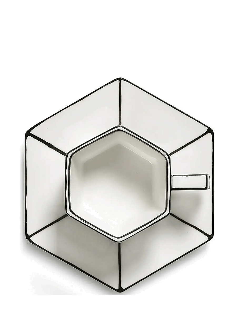 Serax - ESPRESSO CUP + SAUCER WHITE/BLACK - espresso puodeliai - white - 2