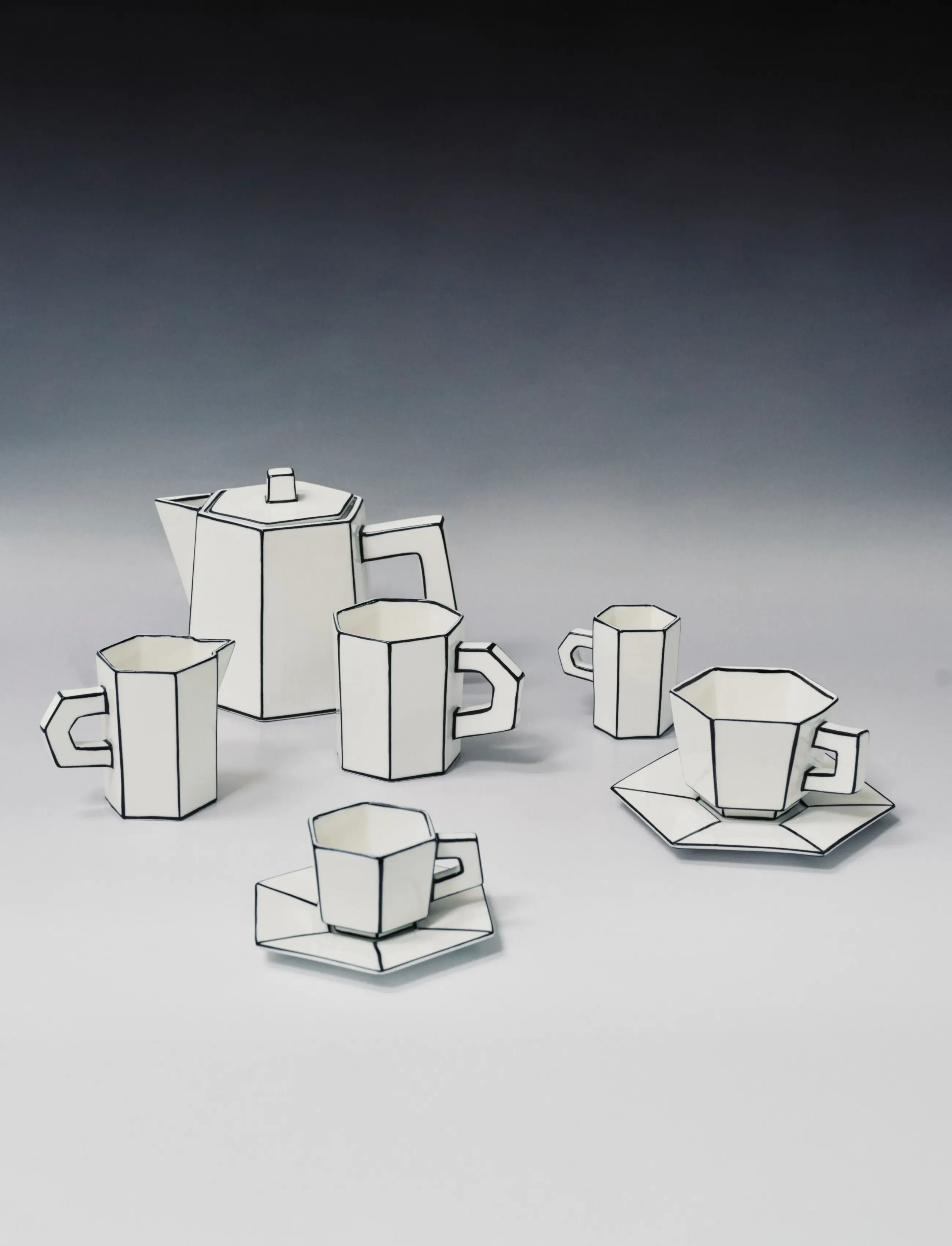 Serax - ESPRESSO CUP + SAUCER WHITE/BLACK - white - 3