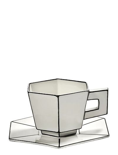 Serax CAPPUCCINO CUP + SAUCER WHITE/BLACK - Tassid ja kruusid - WHITE / white