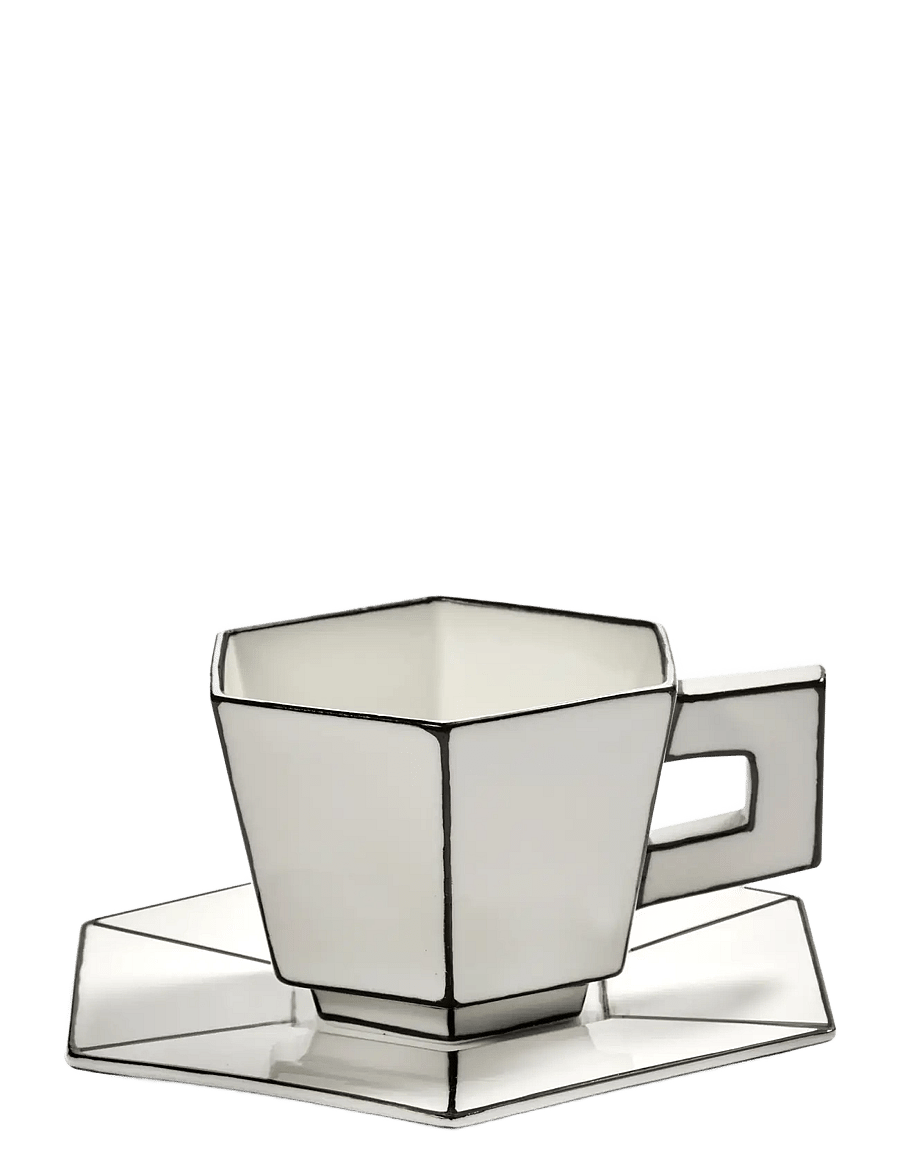 Serax - CAPPUCCINO CUP + SAUCER WHITE/BLACK - white - 1