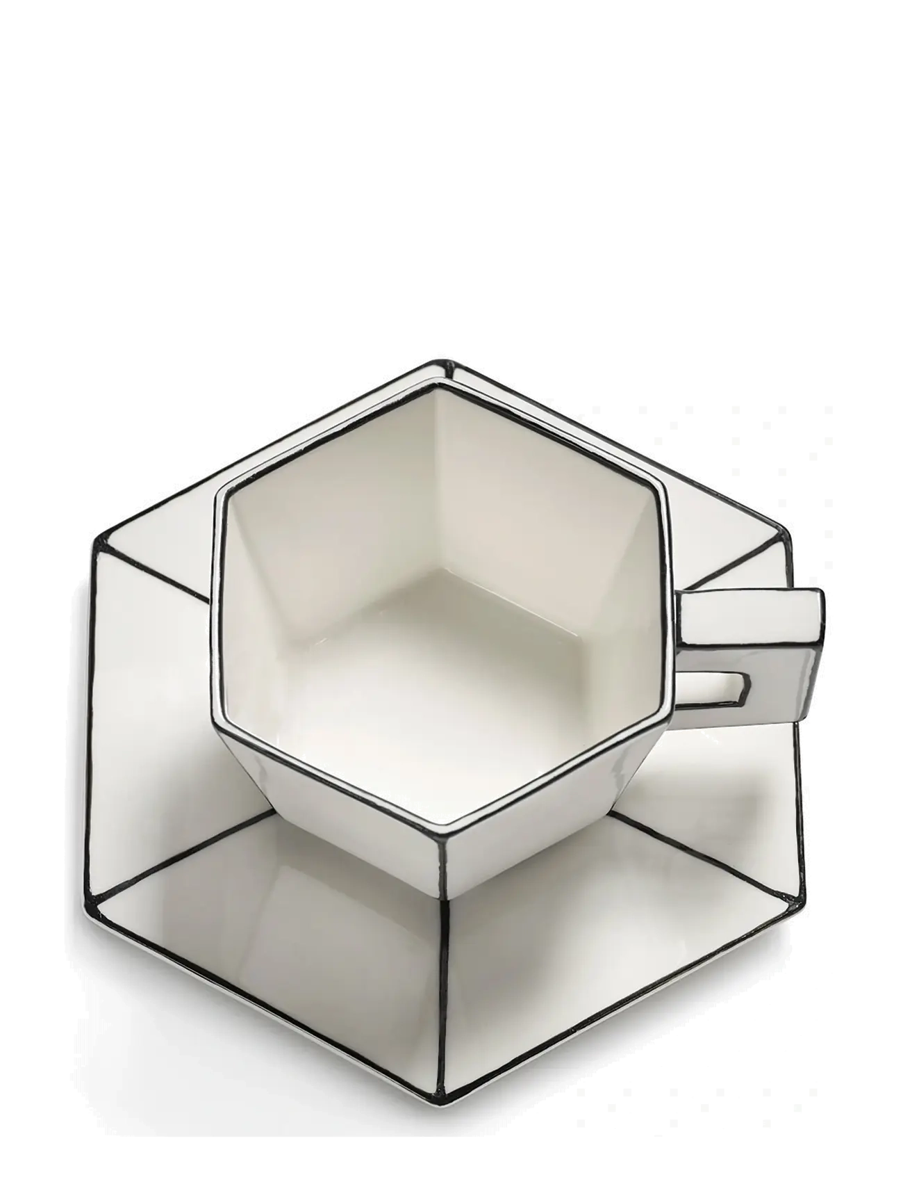 Serax - CAPPUCCINO CUP + SAUCER WHITE/BLACK - white - 2