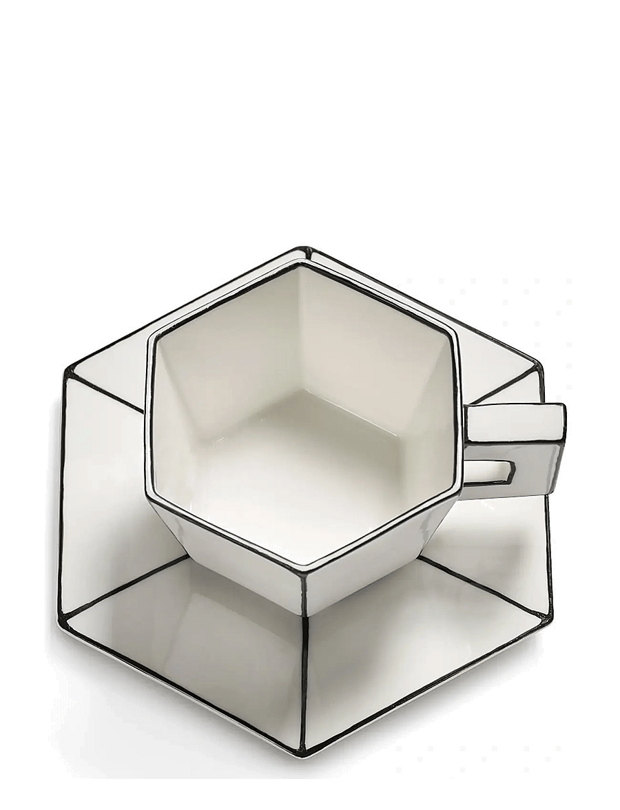 Serax - CAPPUCCINO CUP + SAUCER WHITE/BLACK - white - 2