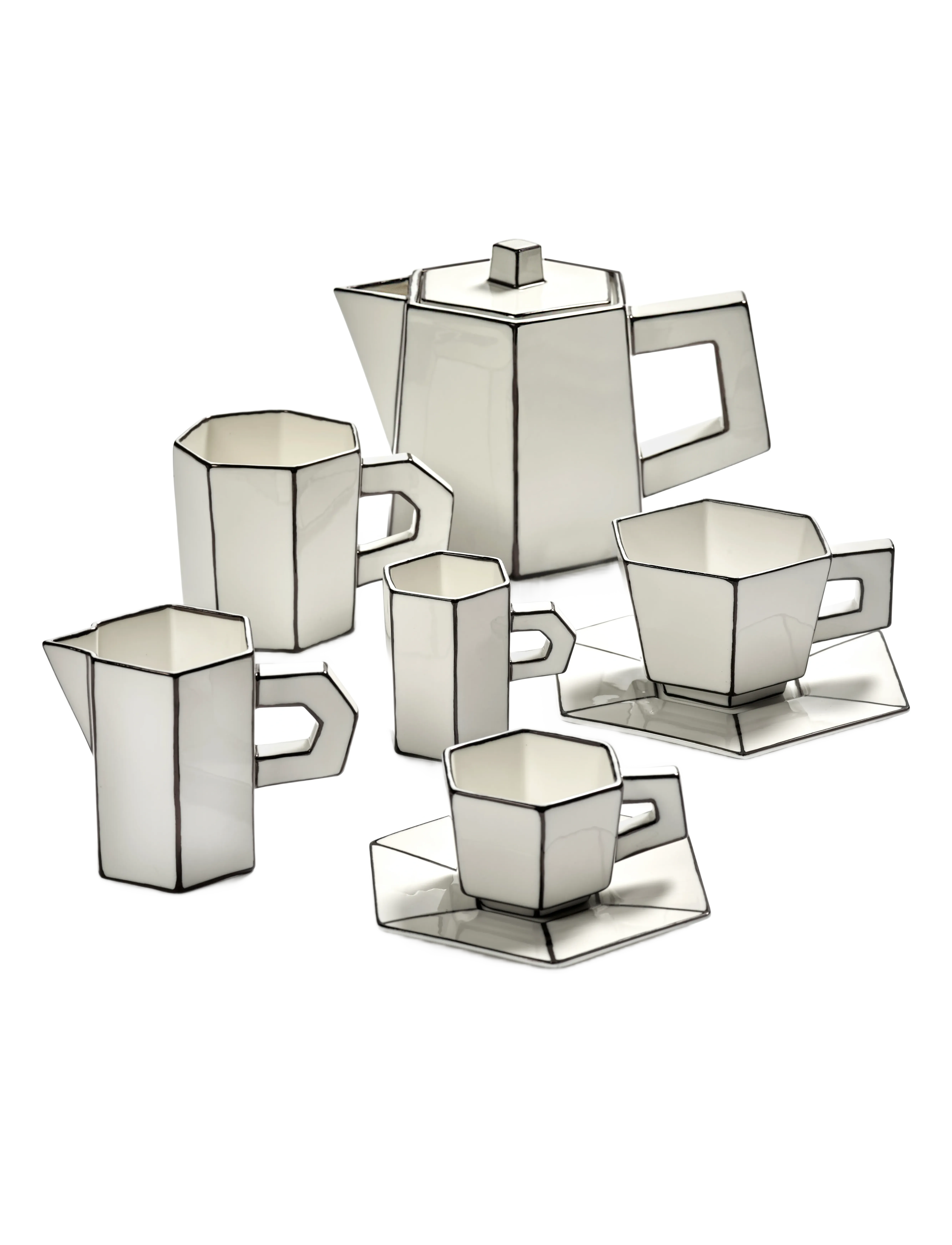 Serax Tea Pot White/Black Carte Blanche, One Size, Jugs & Carafes, Weiß - Teapots, Homeware