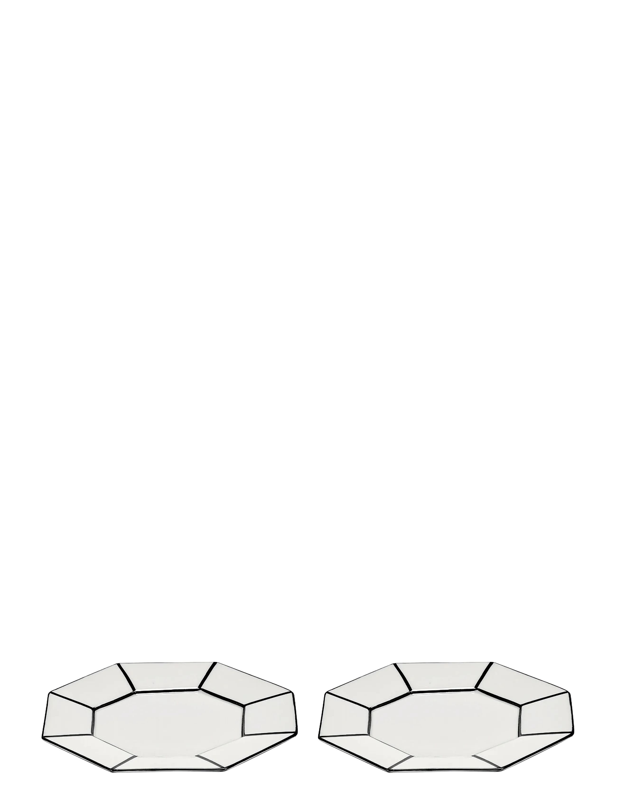 Serax DESSERT PLATE WHITE/BLACK CARTE BLANCHE set/2 - Frühstücksteller - WHITE / white