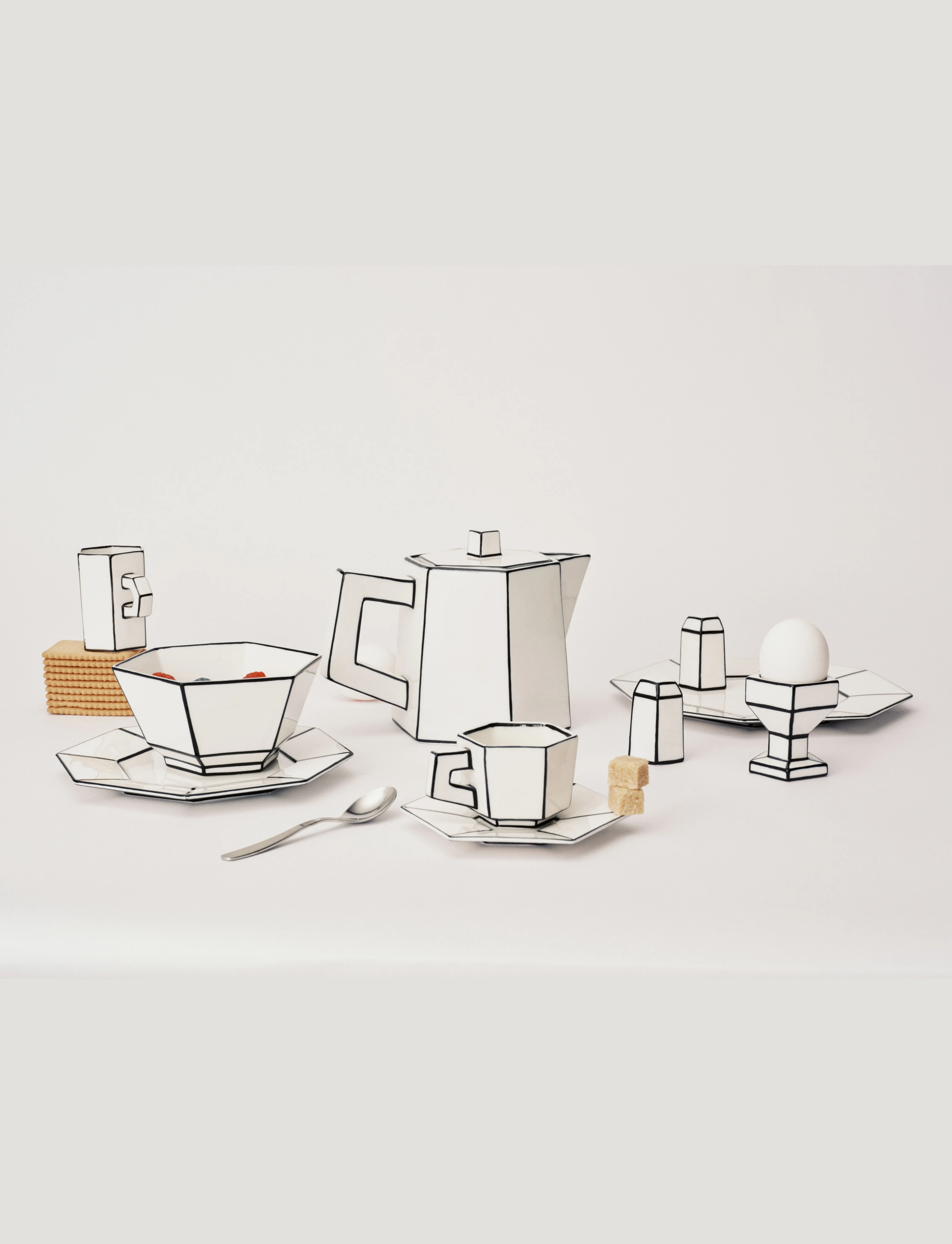 Serax - CEREAL BOWL WHITE/BLACK CARTE BLANCHE set/2 - fruit bowls - white - 4