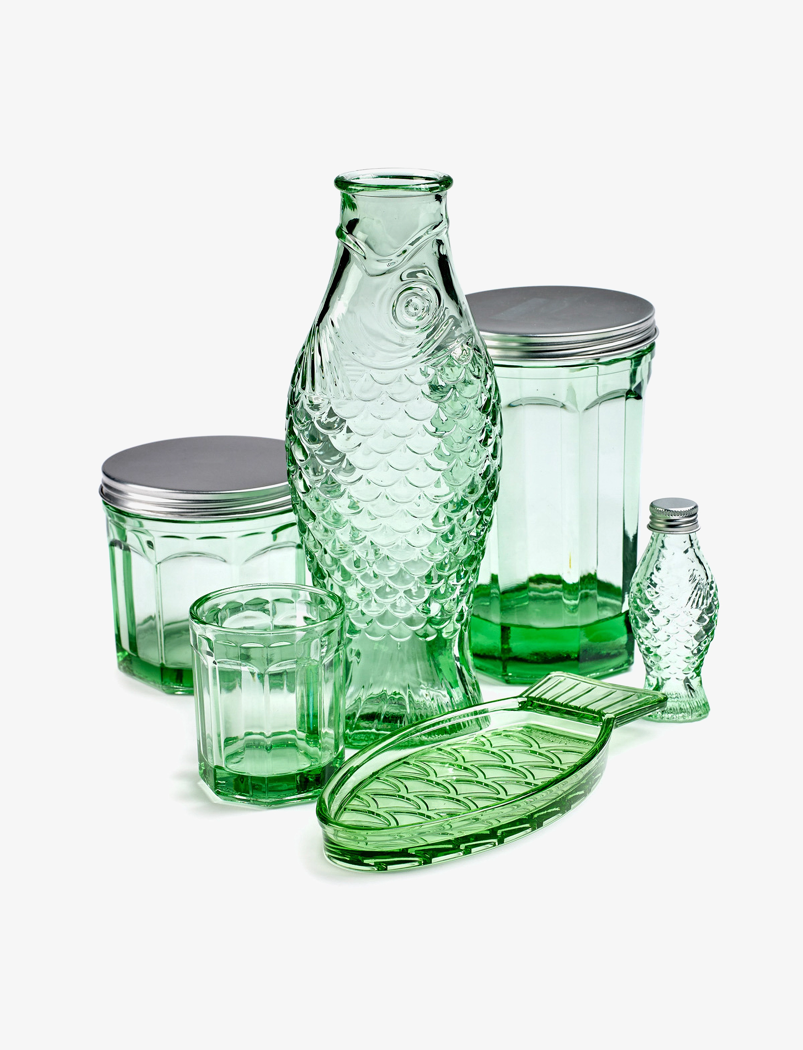 Serax - SERVING DISH N°1 GREEN FISH & FISH set/2 - serverings- & anretningsfade - green - 1