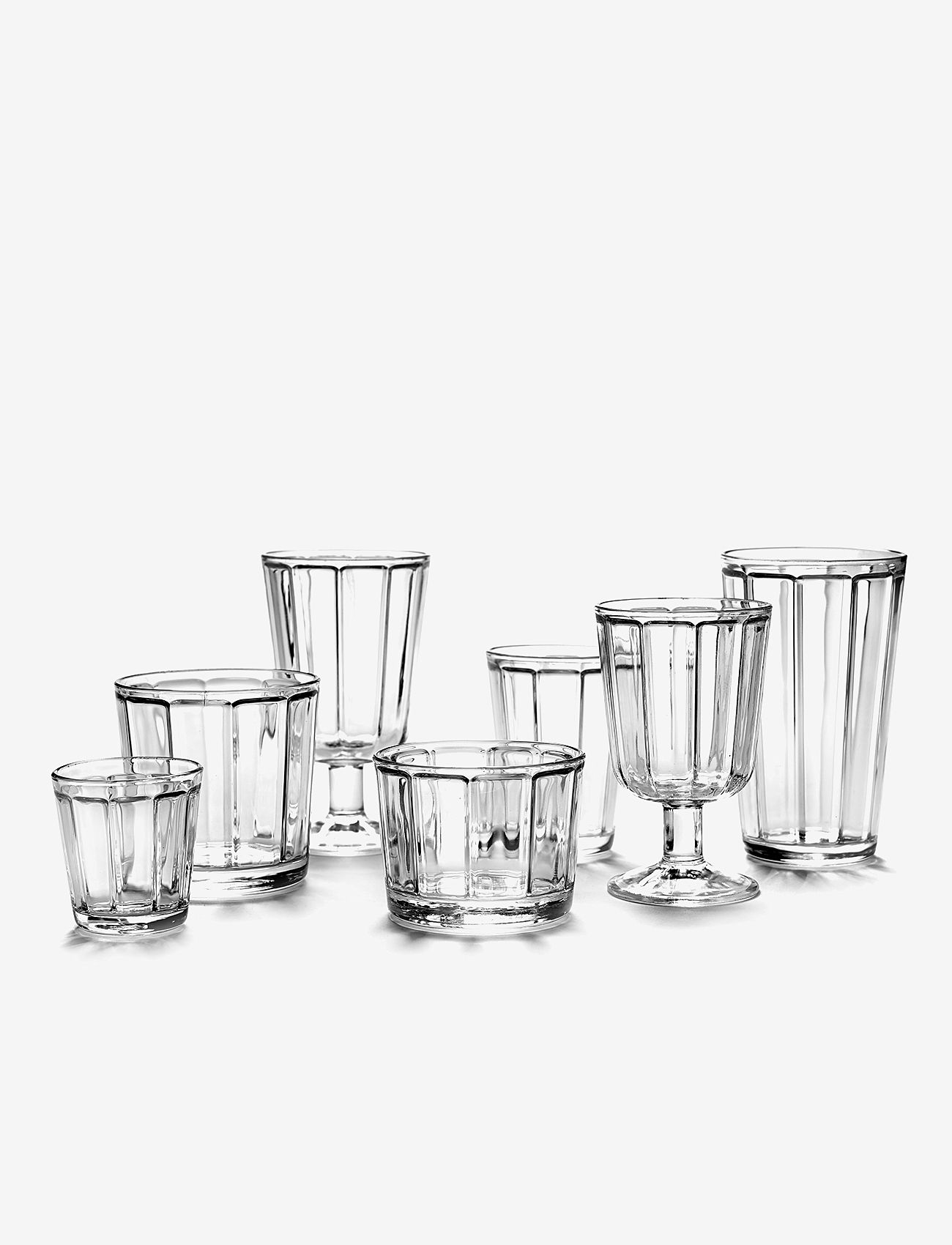 Serax - GLASS TUMBLER LOW SURFACE BY SERGIO HERMAN SET/4 - drinking glasses & tumblers - clear - 1