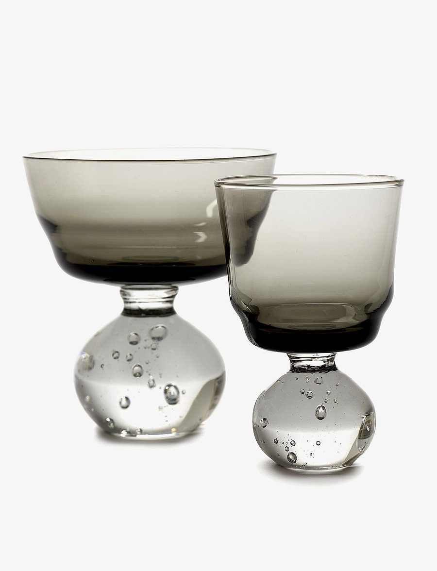 Serax - STEM GLASS ETERNAL SNOW M BY BELA SILVA SET/6 - valge veini pokaalid - smokey grey - 2