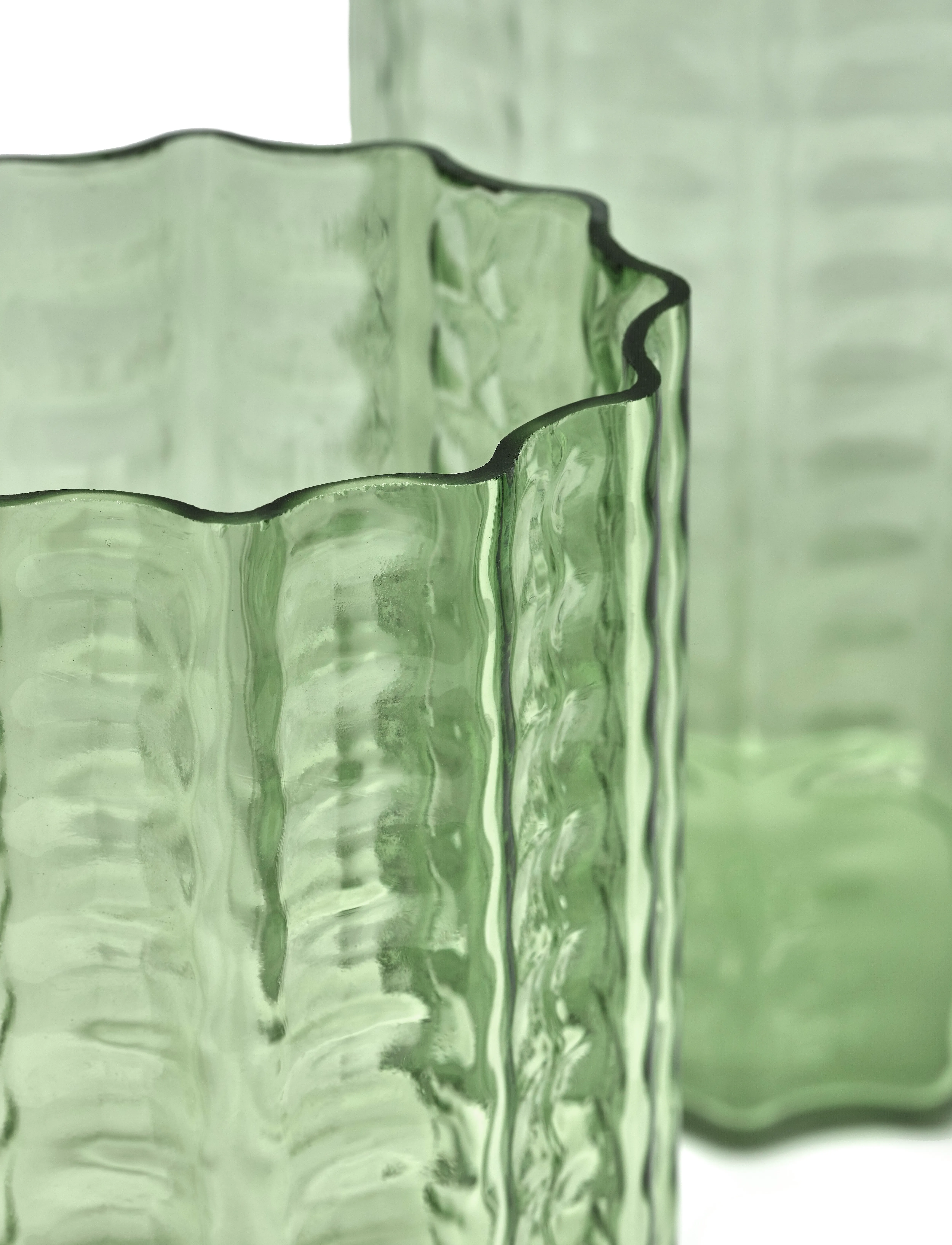 Serax Vase N°2 Green Transparent Waves, One Size, Decoration, Grün - Vases, Homeware