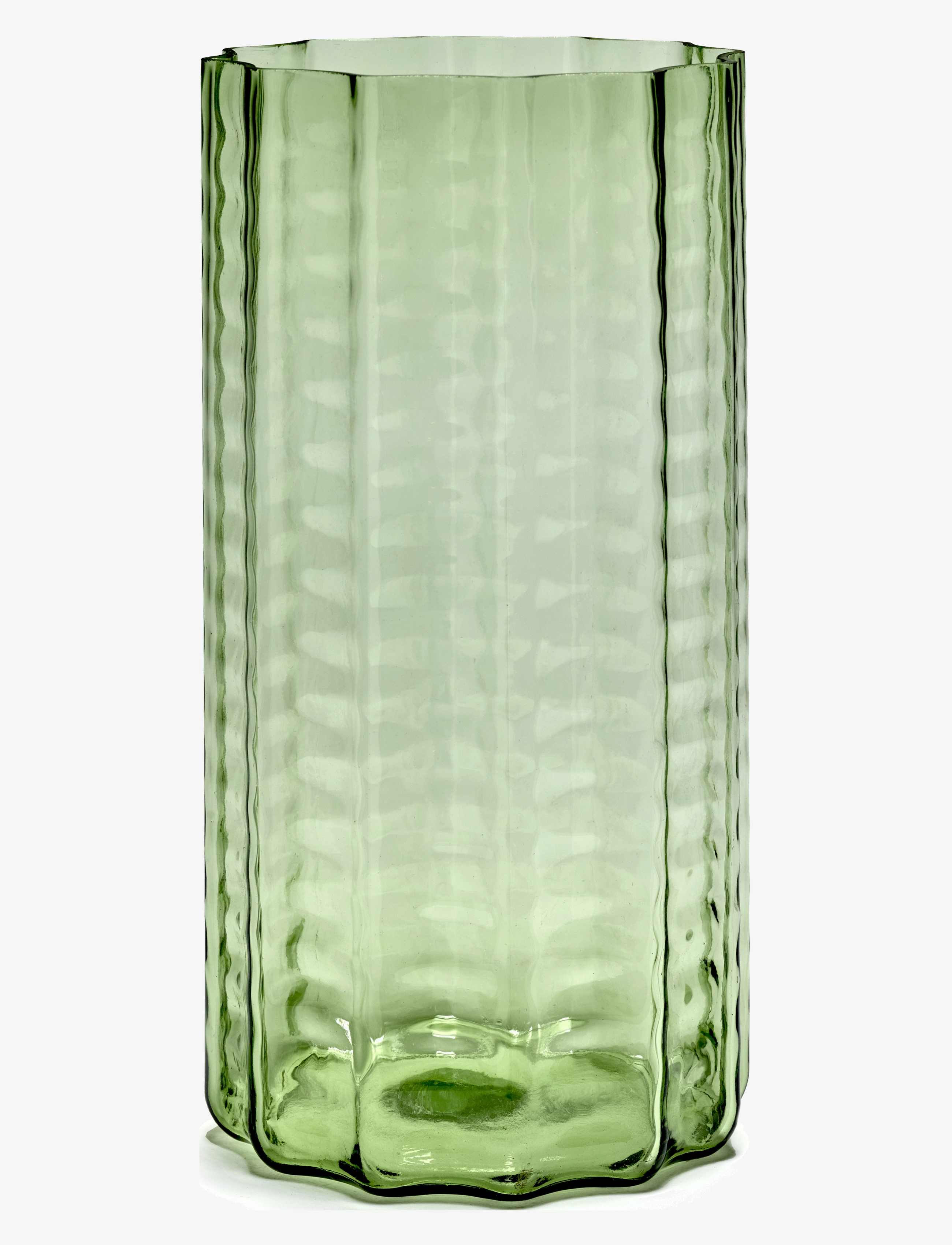Serax Vase N°3 Green Transparent Waves, Stor vase, Grøn, Str: ONE SIZE