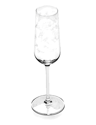 Serax CHAMPAGNE FLUTE CAMELIA AUBERGINE MF set/4 - Astiat - TRANSPARENT / clear