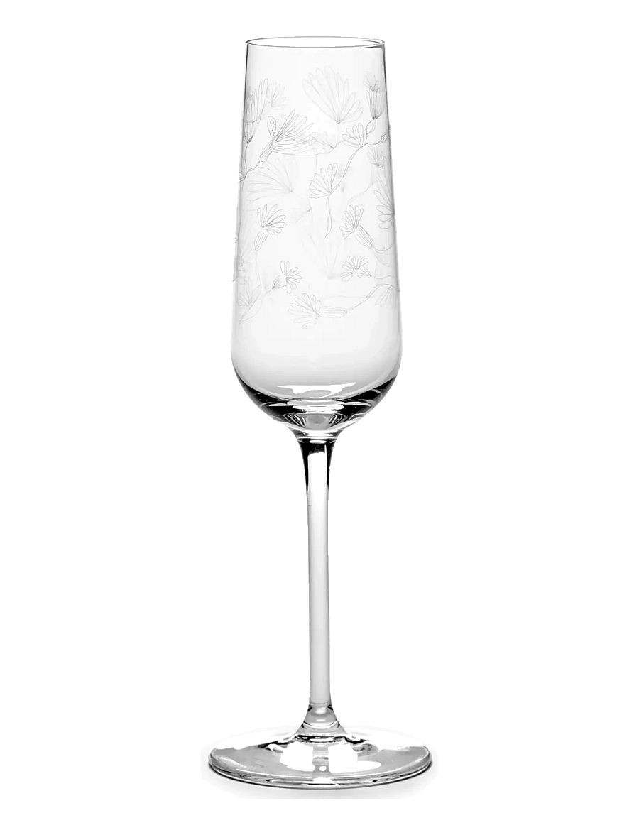 Serax - CHAMPAGNE FLUTE CAMELIA AUBERGINE MF set/4 - Šampanjaklaasid - transparent - 1