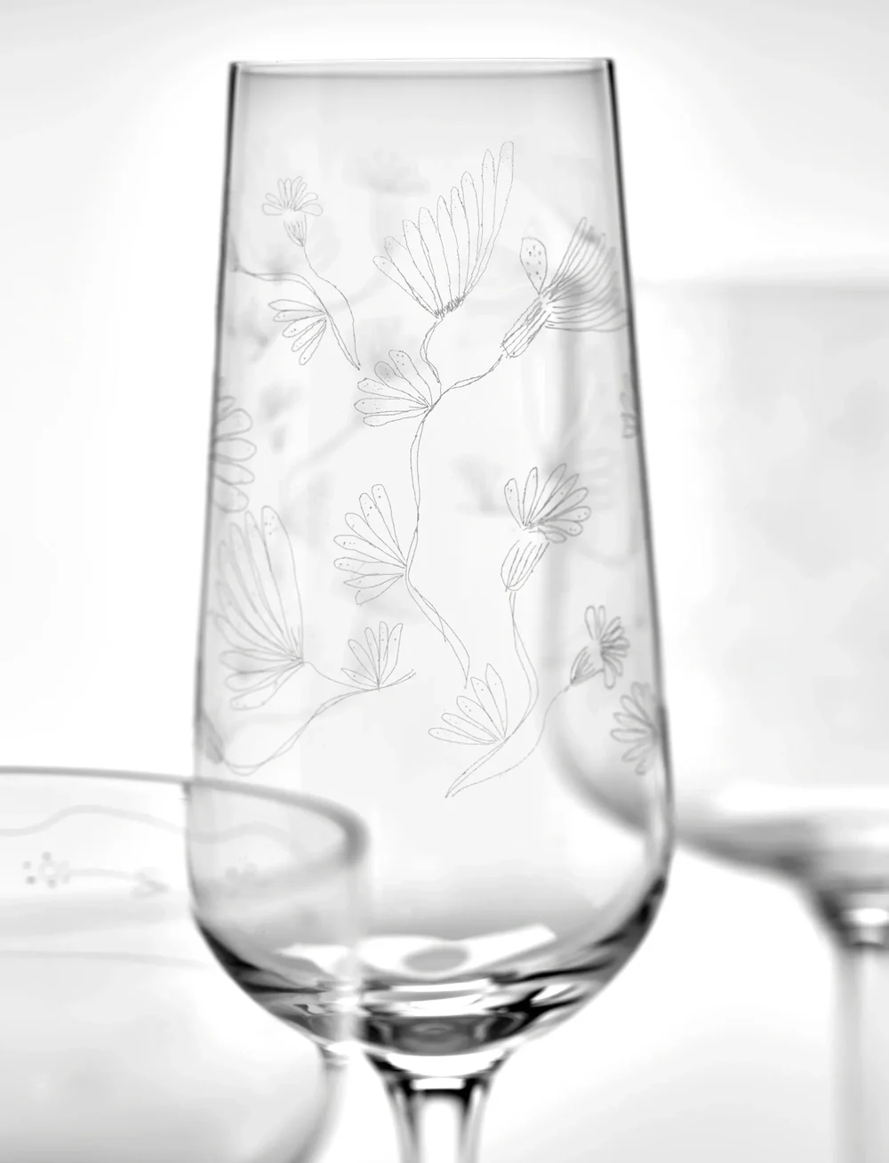 Serax - CHAMPAGNE FLUTE CAMELIA AUBERGINE MF set/4 - nach preis einkaufen - transparent - 3