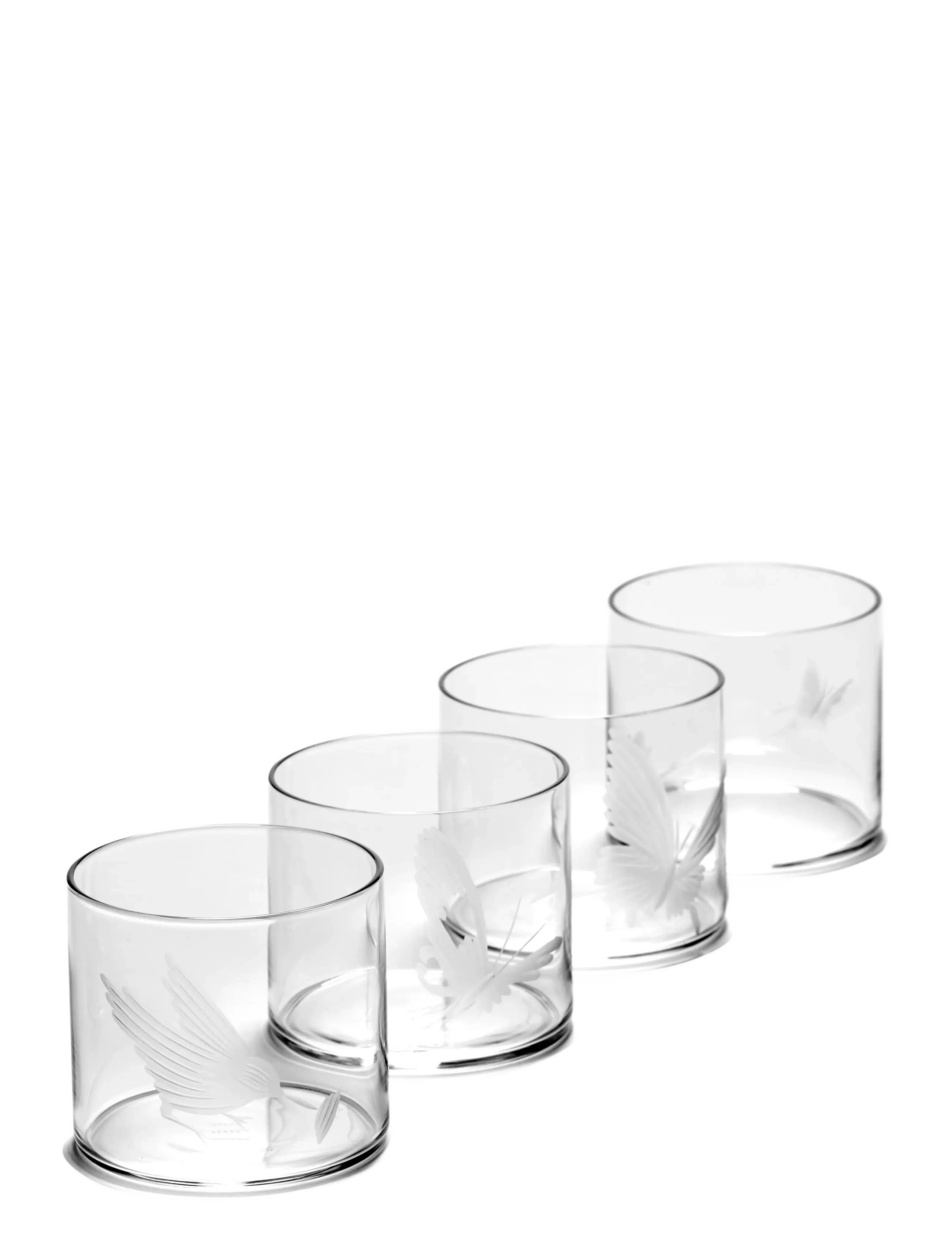 Serax TUMBLER DIFFERENT ENGRAVEMENTS SET/4 - Neuheiten - WHITE / clear