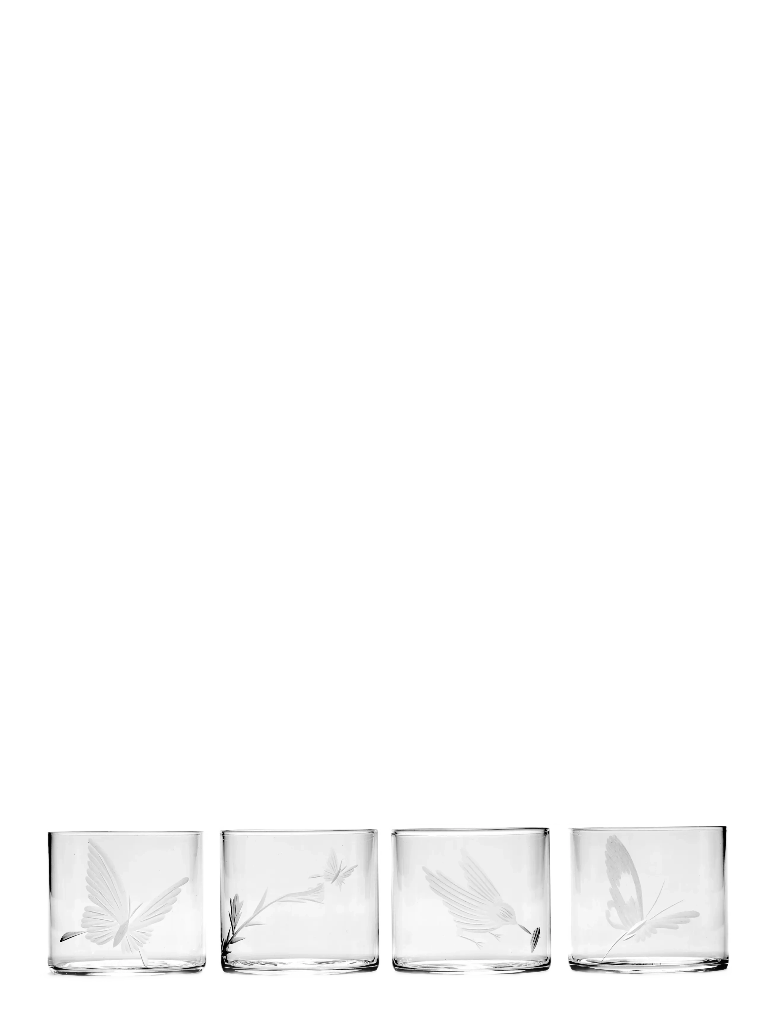Serax - TUMBLER DIFFERENT ENGRAVEMENTS SET/4 - cocktail & longdrinkgläser - white - 1