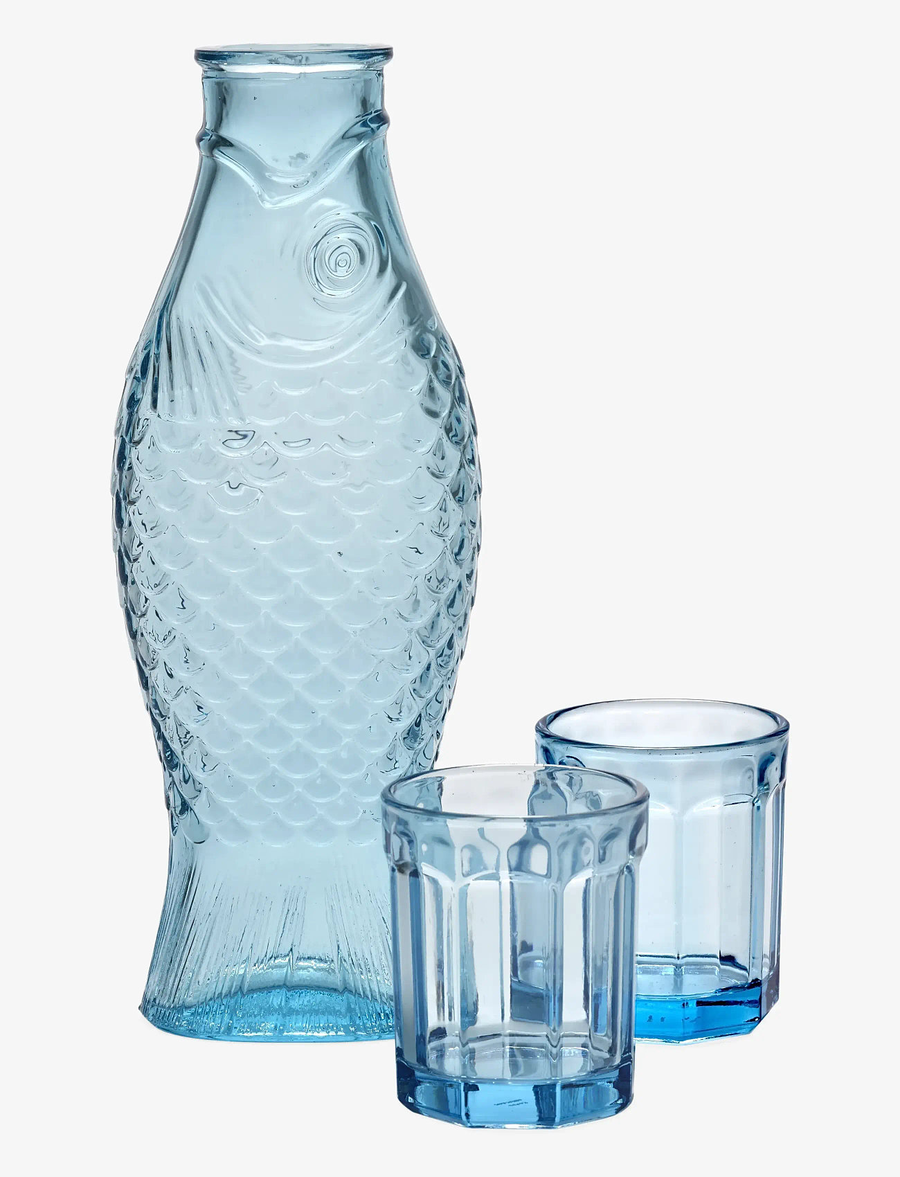 Serax - SET CARAFE + 2 GLASSES M BLUE FISH&FISH - water carafes - blue - 1