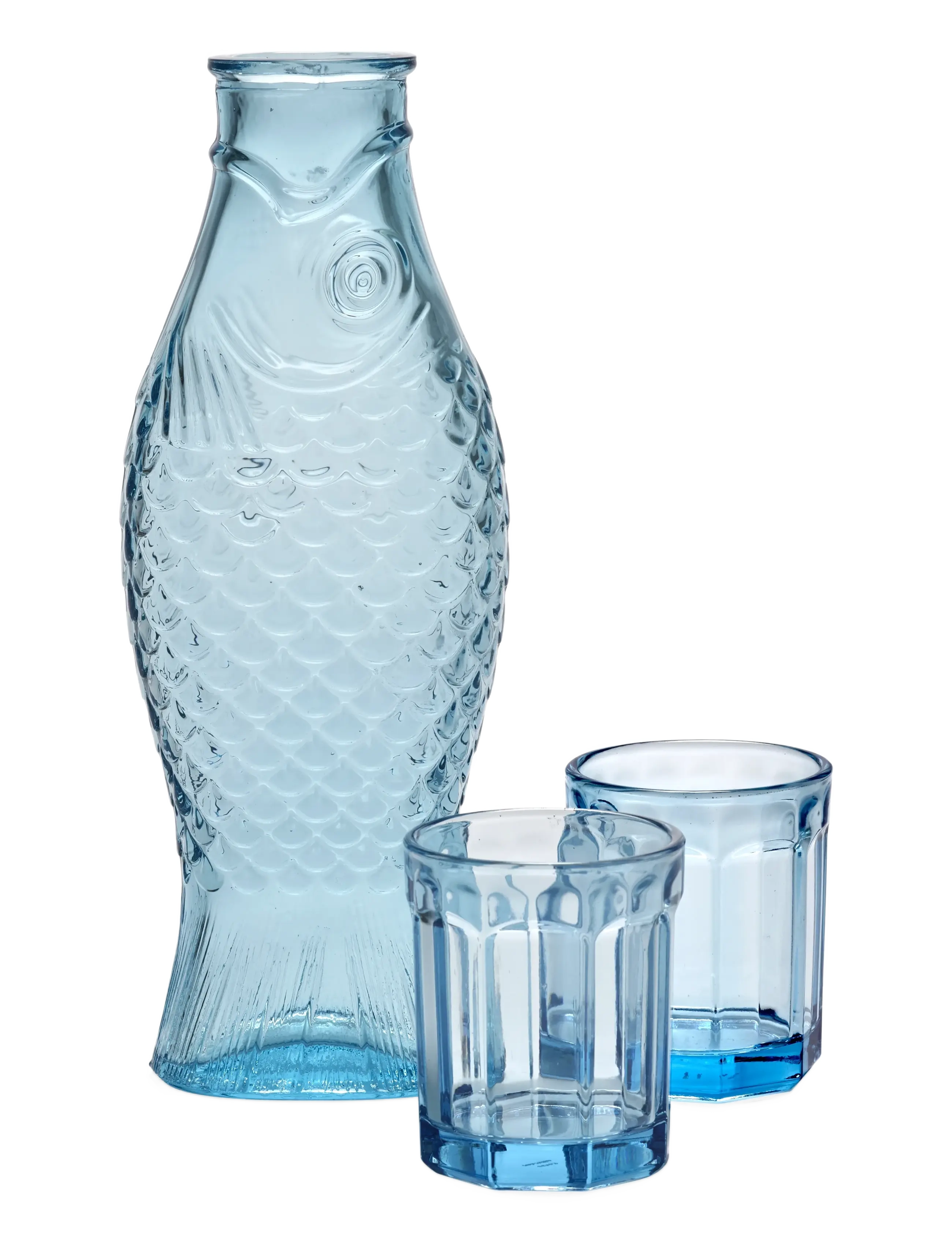 Serax - SET CARAFE + 2 GLASSES M BLUE FISH&FISH - water carafes - blue - 1