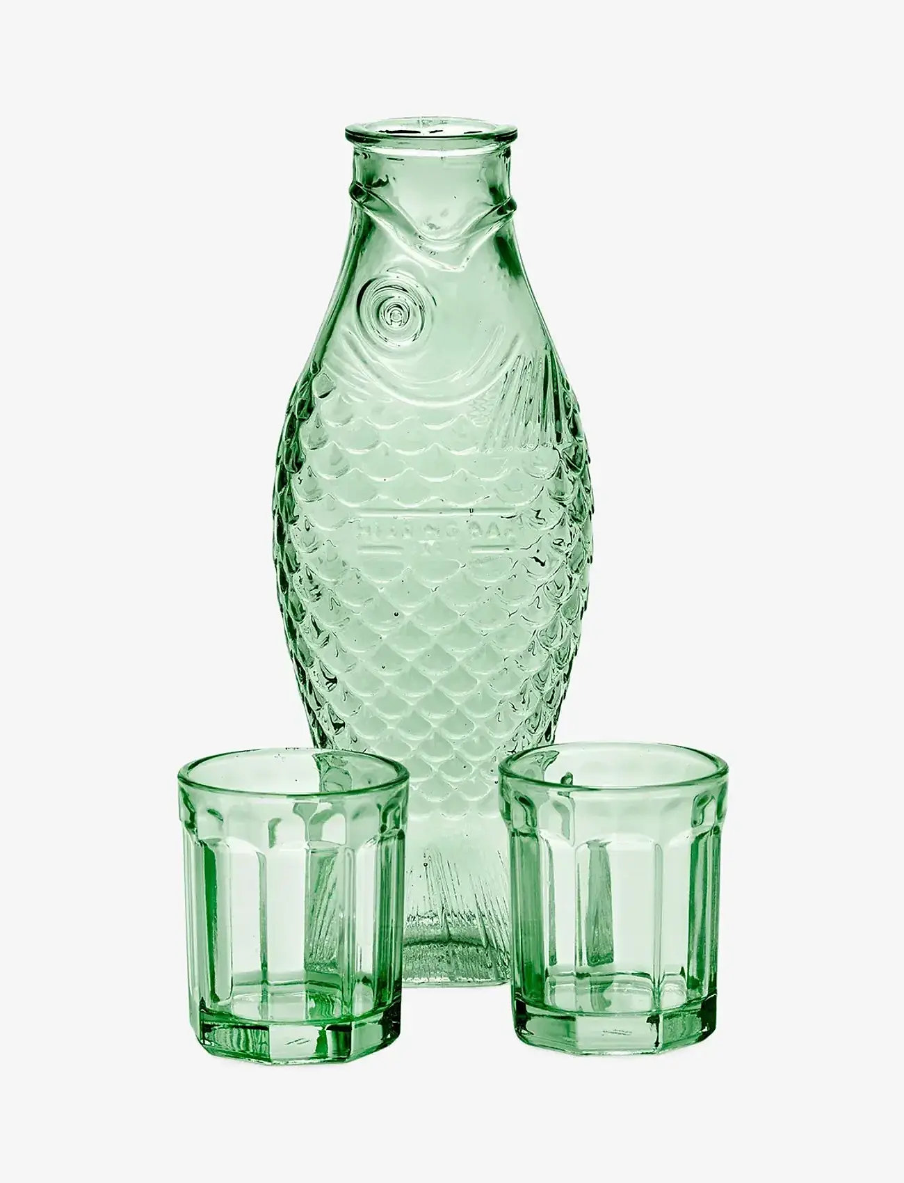 Serax - SET CARAFE + 2 GLASSES M BLUE FISH&FISH - wasserkaraffen - green - 0