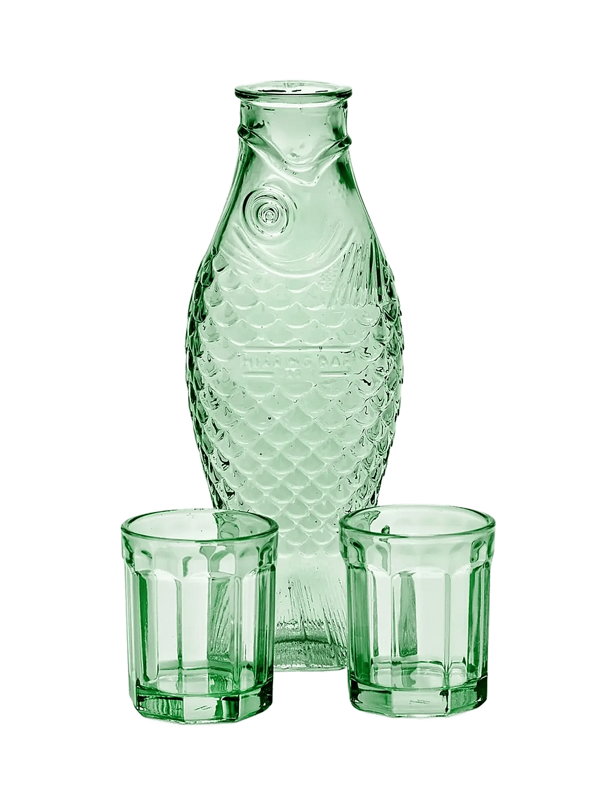 Serax - SET CARAFE + 2 GLASSES M GREEN FISH&FISH - vandens grafinai - green - 1
