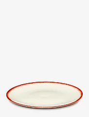 Serax - PLATE DÉ - kleine borden - off-white/red - 1