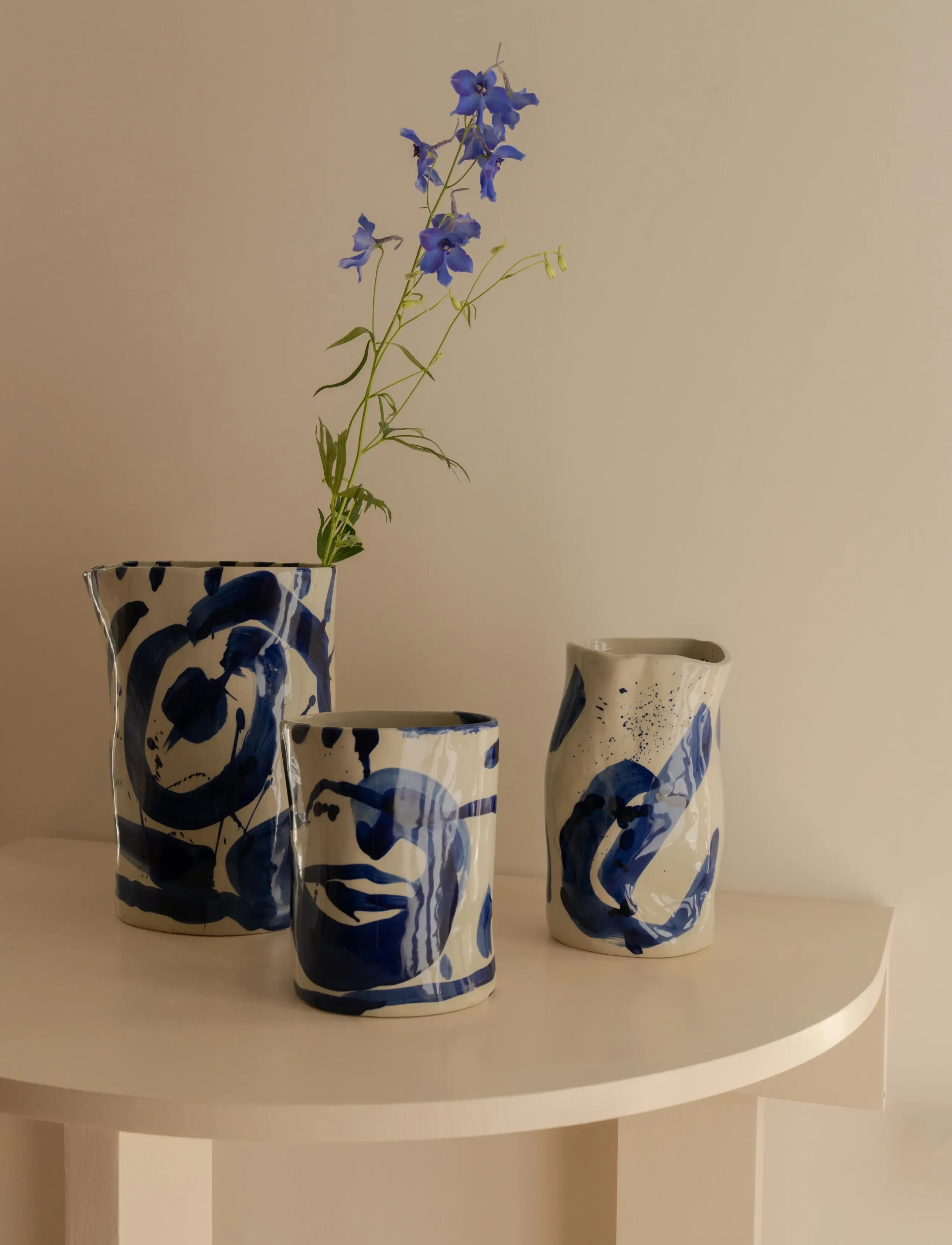 Serax Vase M Blue Sophia, One Size, Blue, Vases > Other Vases, Unisex