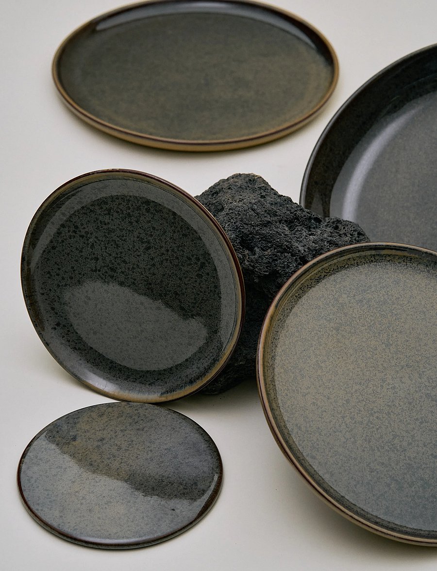 Serax - PLATE L INDI GREY SURFACE set/4 - grey - 4