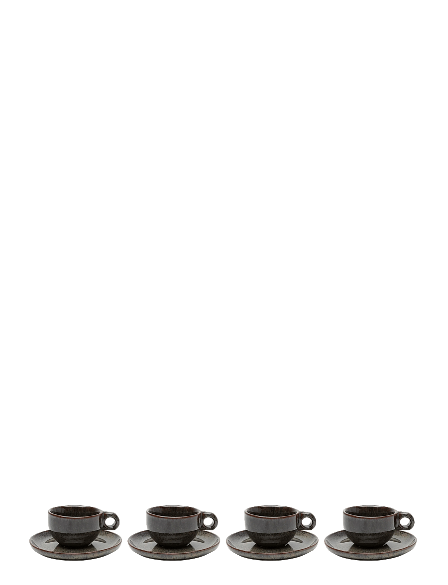 Serax - CAPPUCCINO CUP + SAUCER INDI GREY set/4 - grey - 1