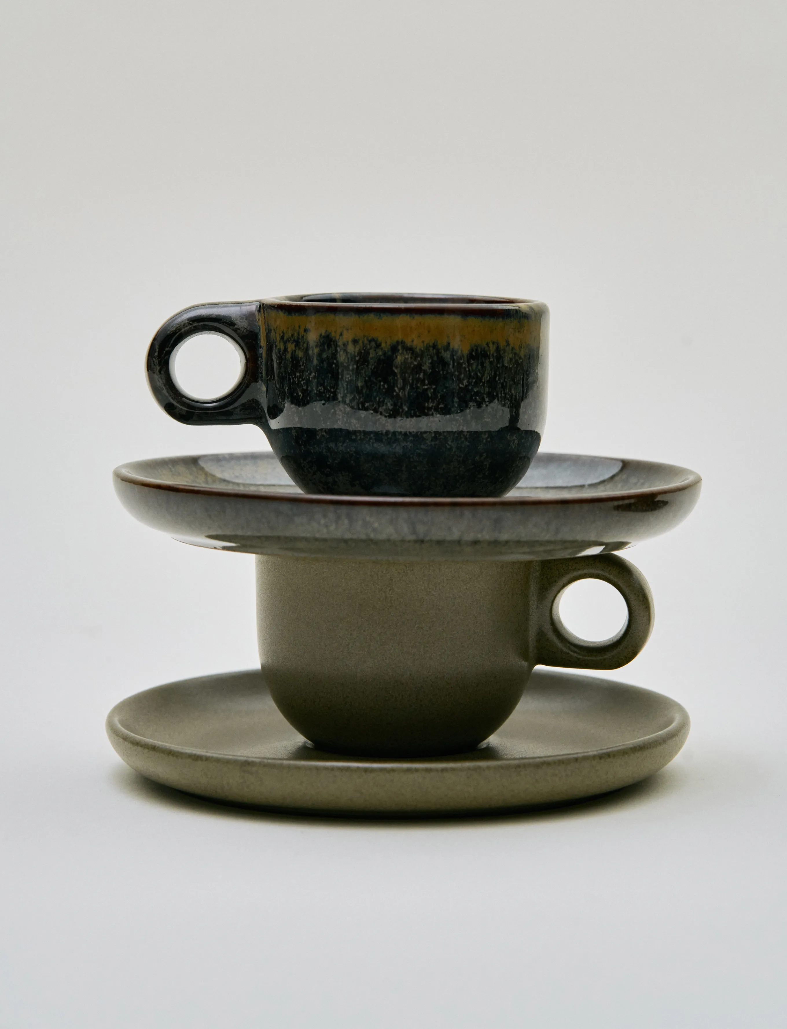 Serax Cappuccino Cup + Saucer Indi Grey Set/4, One Size, Cups & Mugs, Grau - Coffee Cups, Homeware