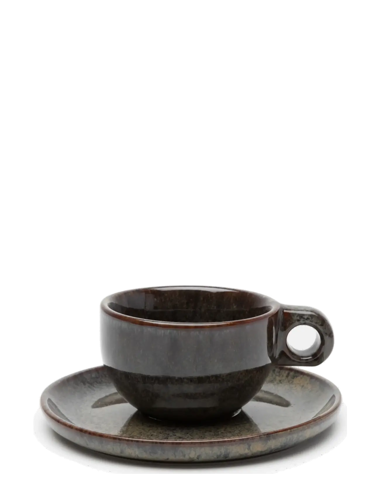 Serax - CAPPUCCINO CUP + SAUCER INDI GREY set/4 - grey - 5