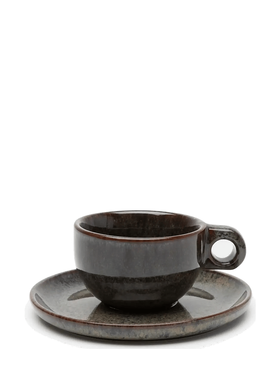 Serax - CAPPUCCINO CUP + SAUCER INDI GREY set/4 - grey - 5