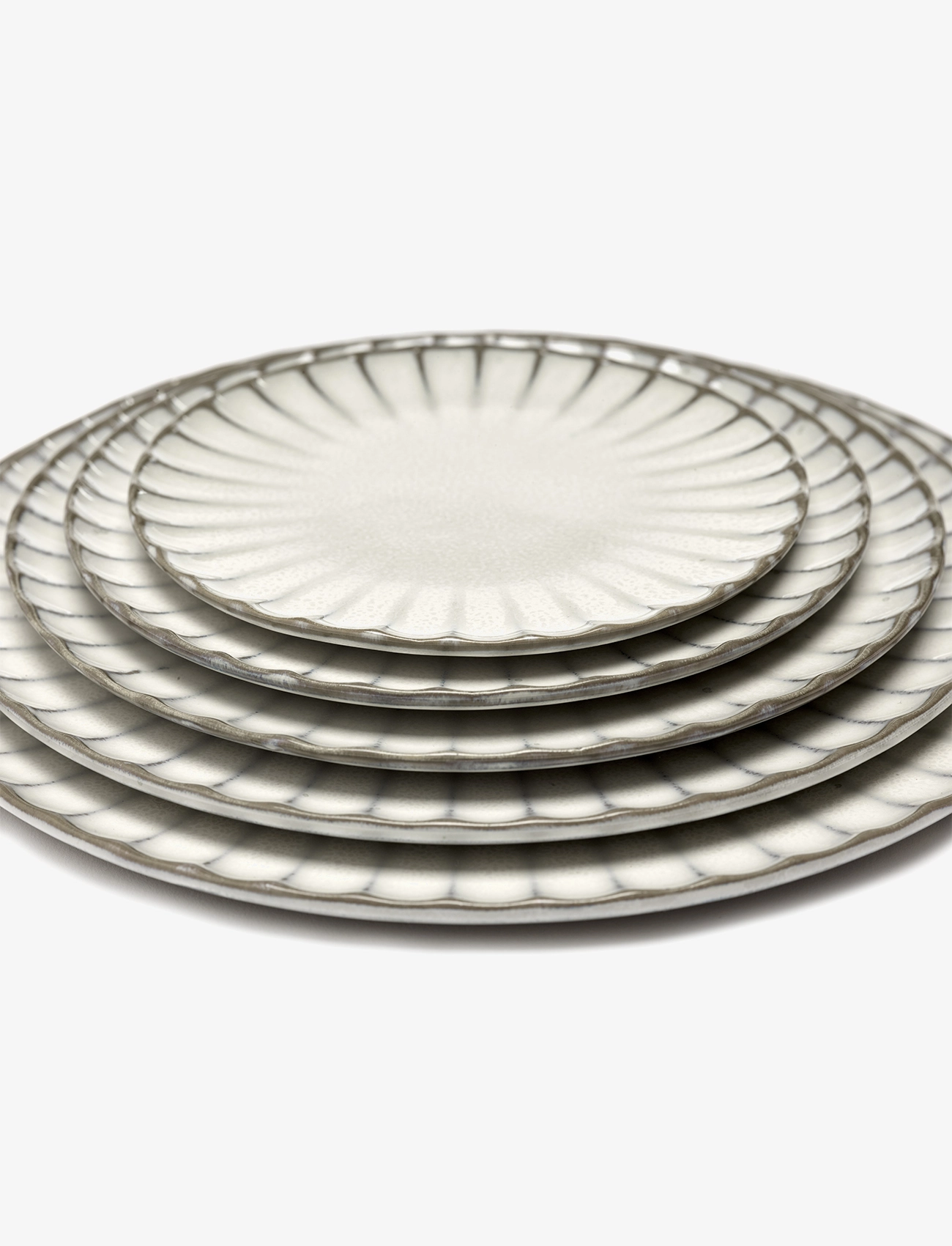 Serax - PLATE M INKU BY SERGIO HERMAN SET/4 - leipälautaset - white - 2