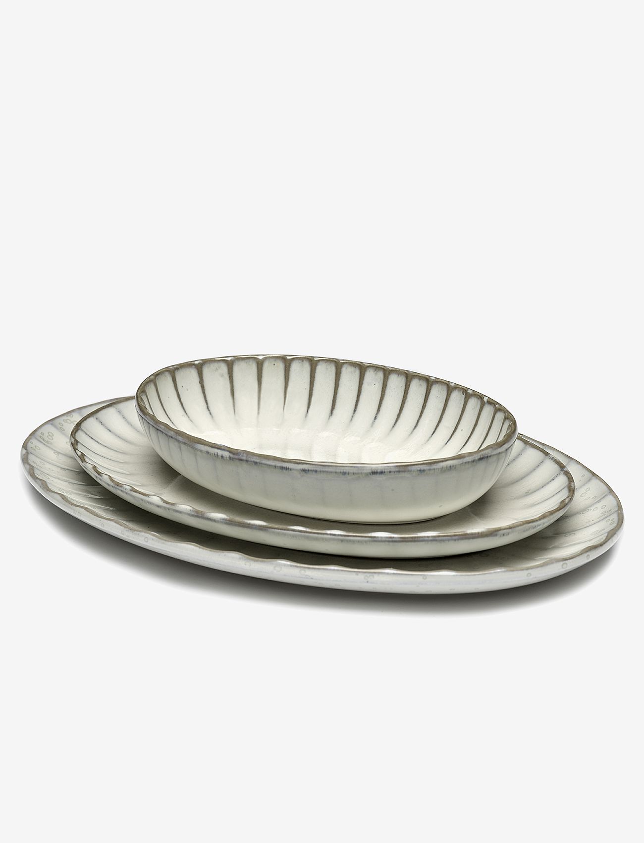 Serax - PLATE OVAL L INKU BY SERGIO HERMAN SET/2 - white - 1