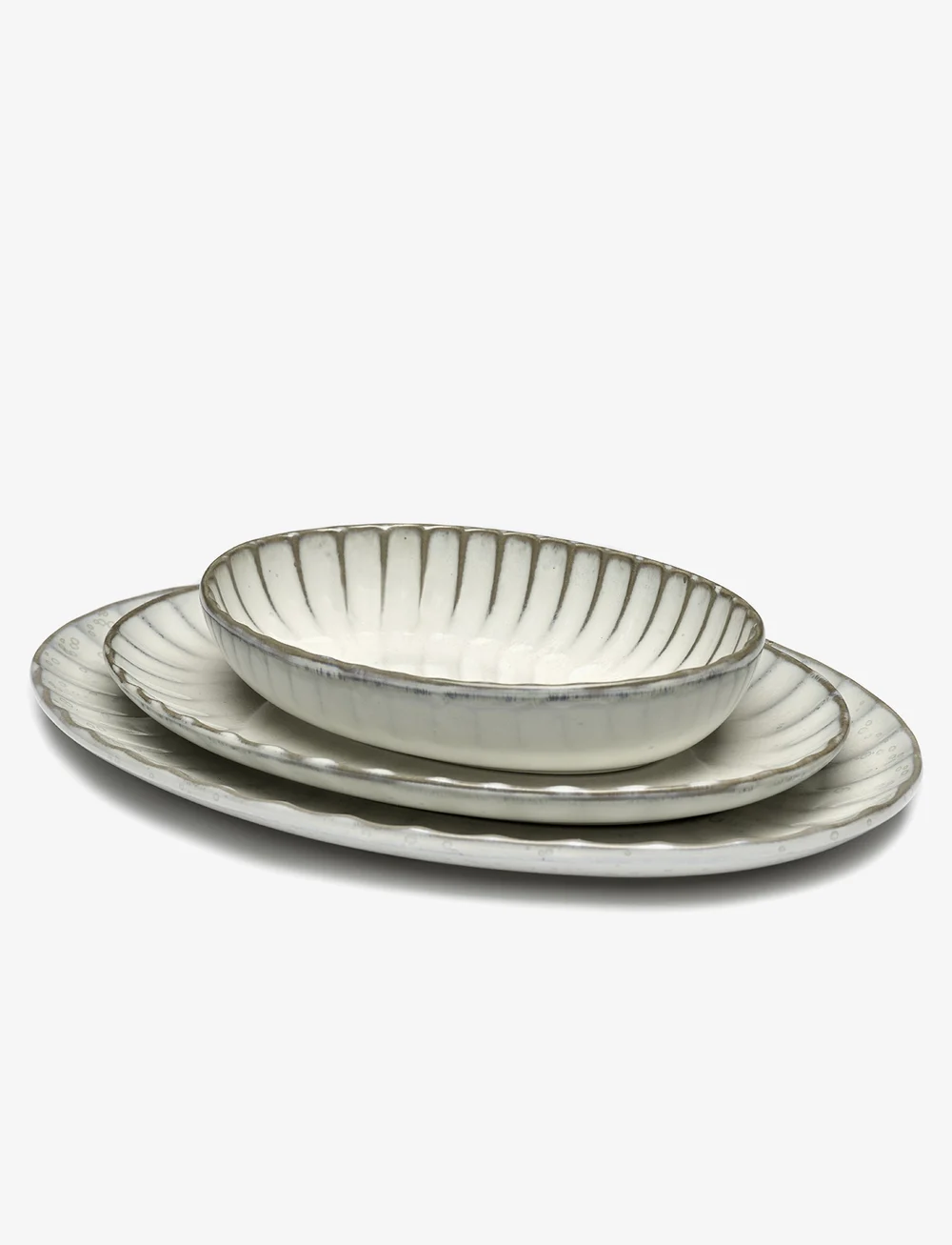 Serax - PLATE OVAL L INKU BY SERGIO HERMAN SET/2 - osta hinna alusel - white - 1