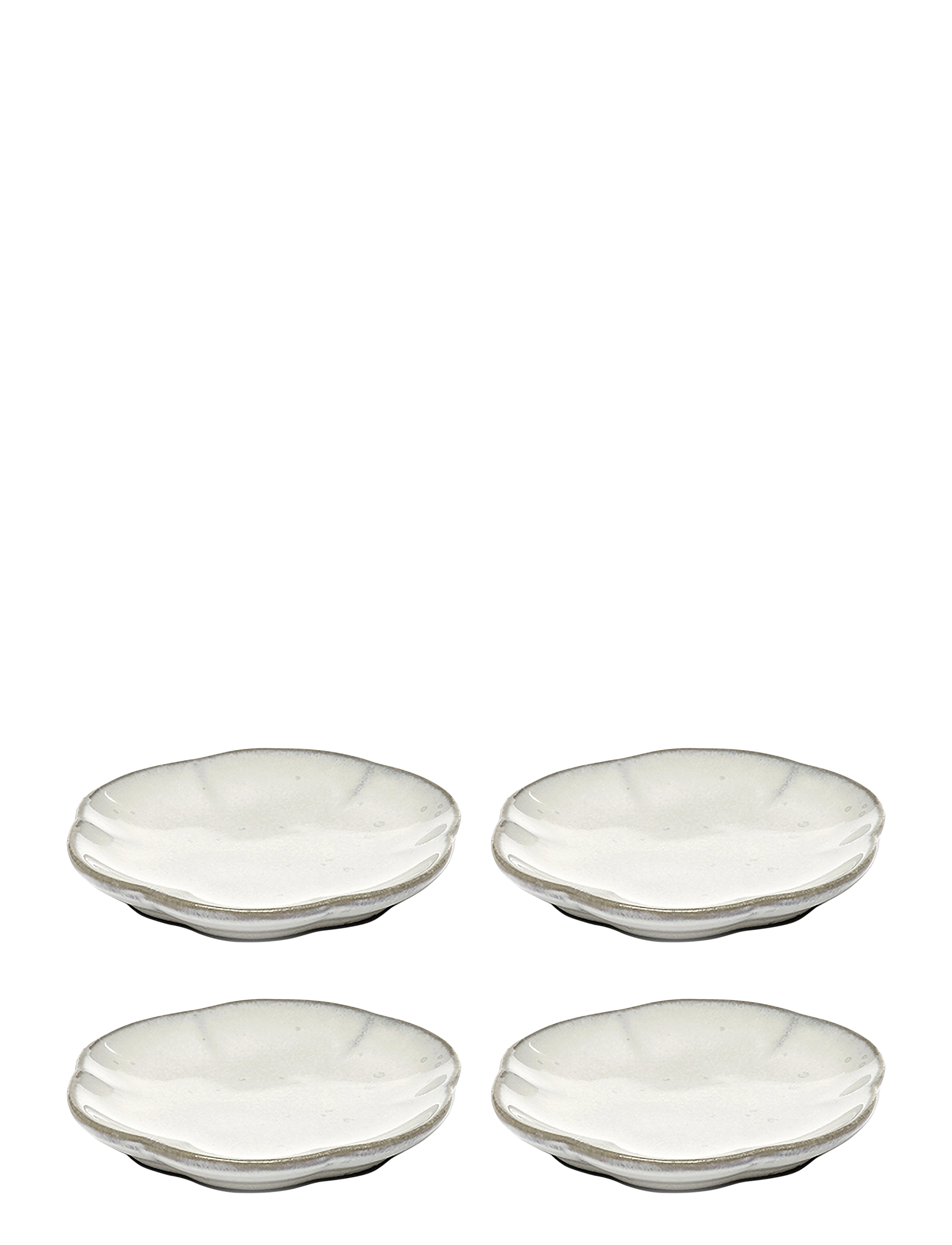 Serax Plate Ribbed S Inku By Sergio Herman Set/4, Ø 8.9 cm, Plates, Creme - Small Homeware