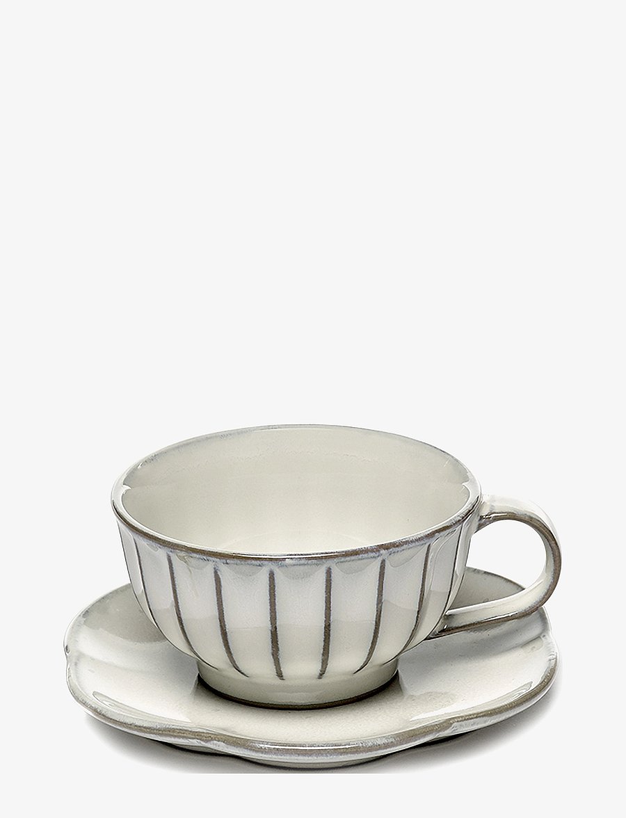 Serax - PLATE RIBBED M INKU BY SERGIO HERMAN SET/4 - frühstücksteller - white - 1