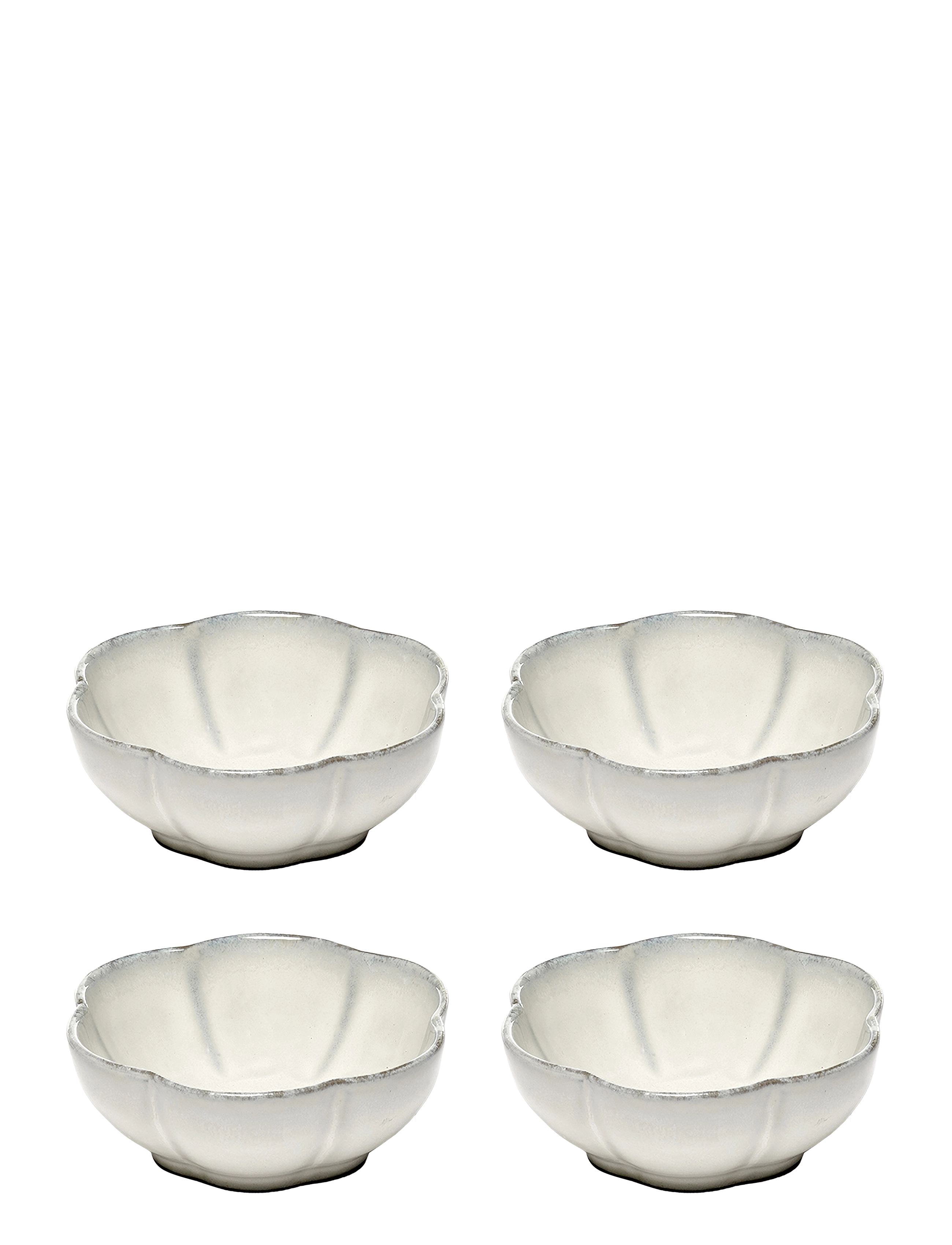 Serax Bowl Ribbed M Inku By Sergio Herman Set/4, M, Cream, Skåle > Morgenmadsskåle, Unisex