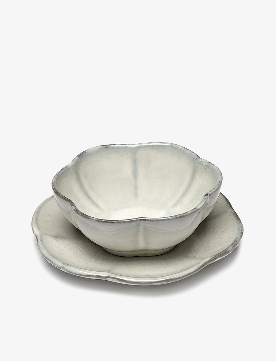 Serax - BOWL RIBBED M INKU BY SERGIO HERMAN SET/4 - hommikusöögikausid - white - 2