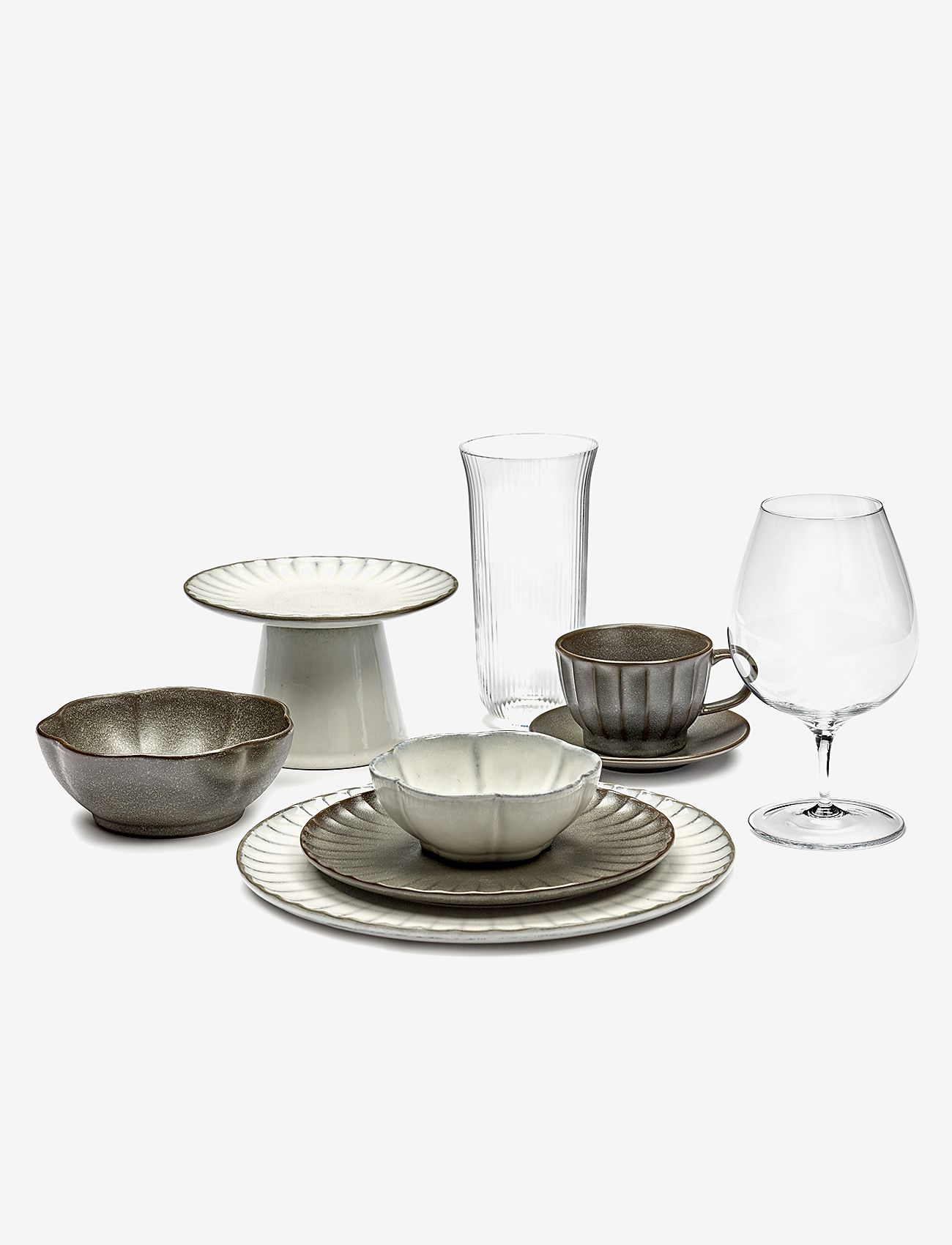 Serax - BOWL RIBBED M INKU BY SERGIO HERMAN SET/4 - köp efter pris - white - 4